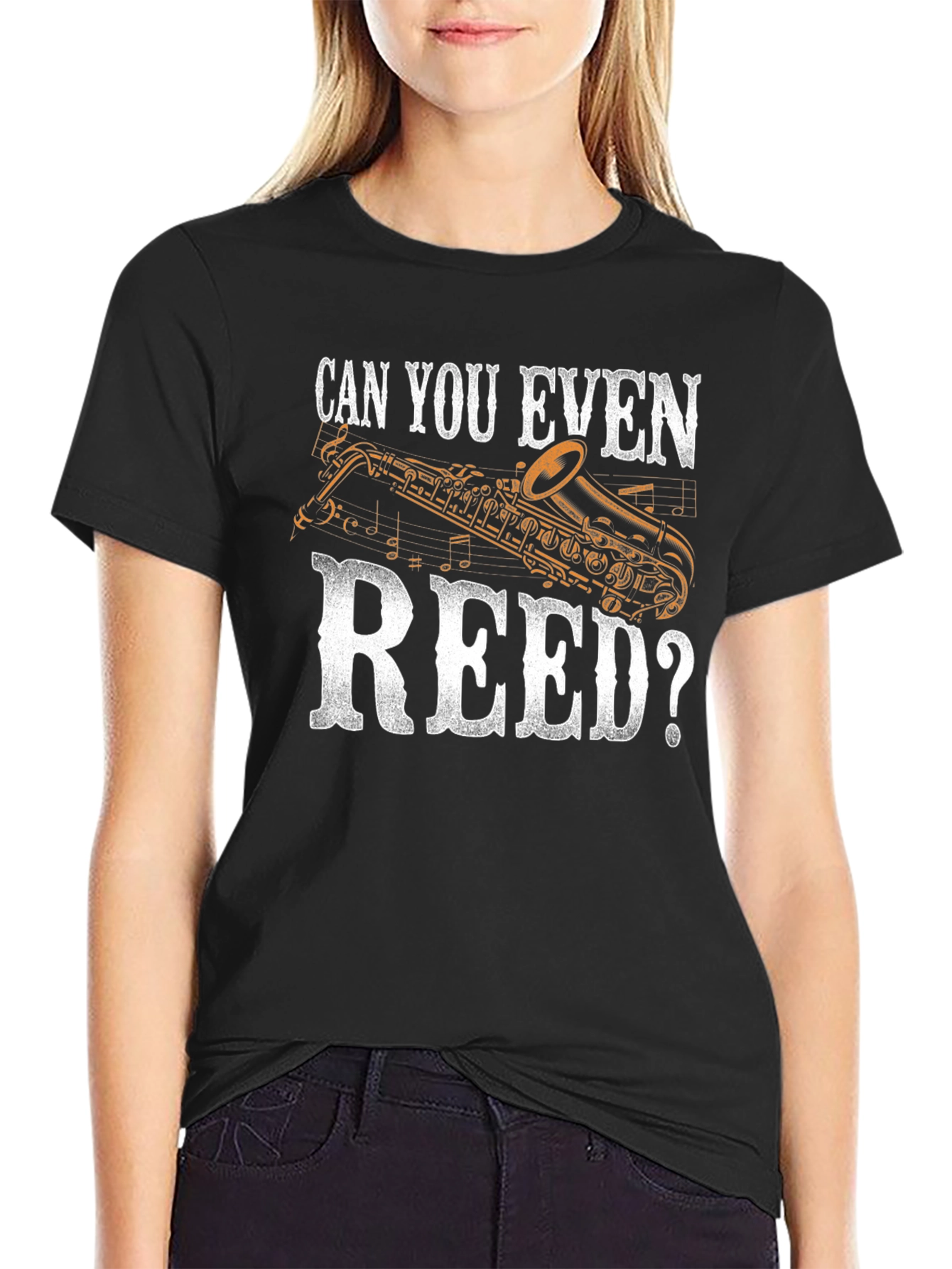 Can You Even Reed? Saxophone Musician Graphic T-Shirt