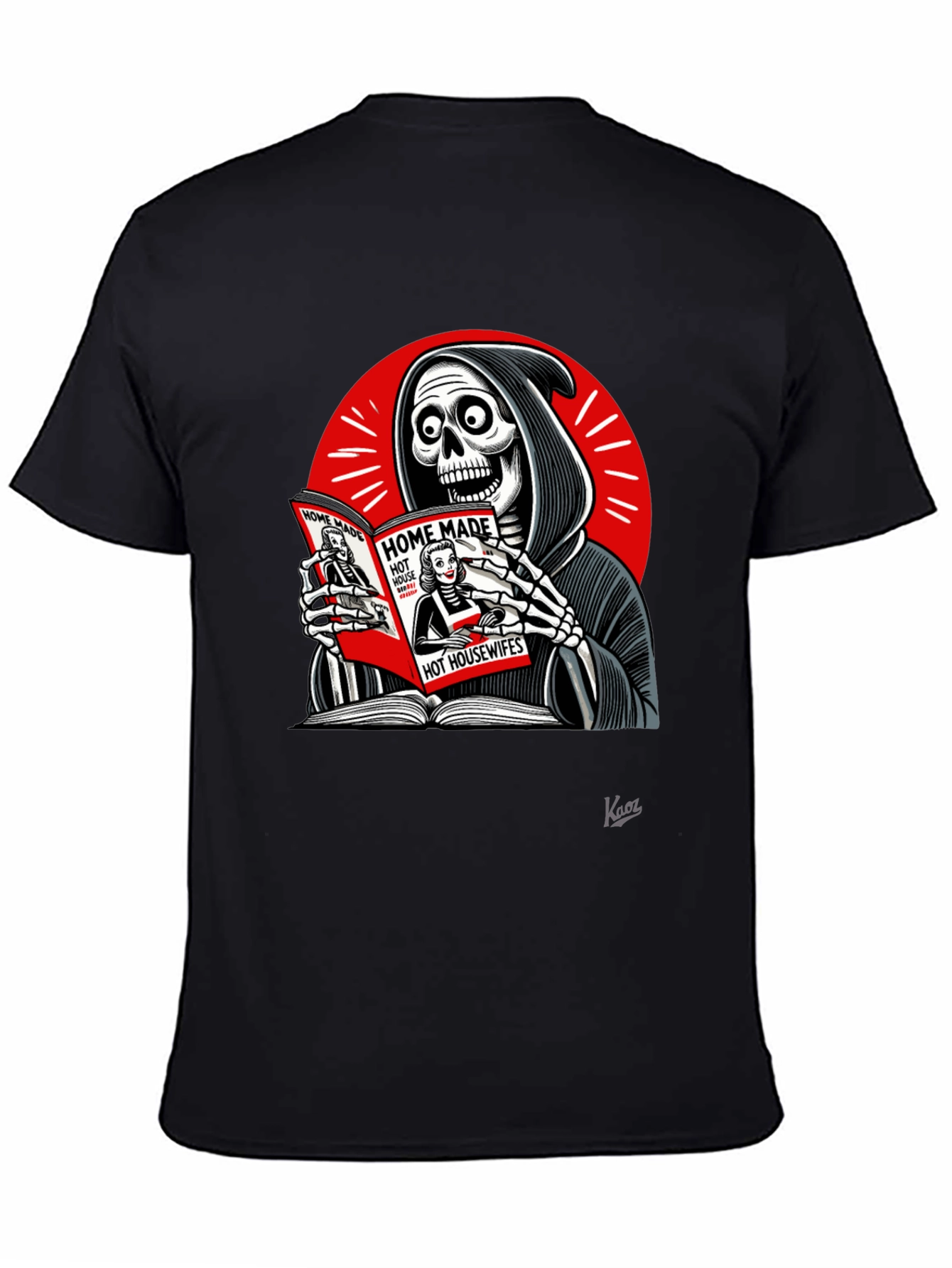 Grim Reaper Reading T-Shirt - Deaths Guilty Pleasure