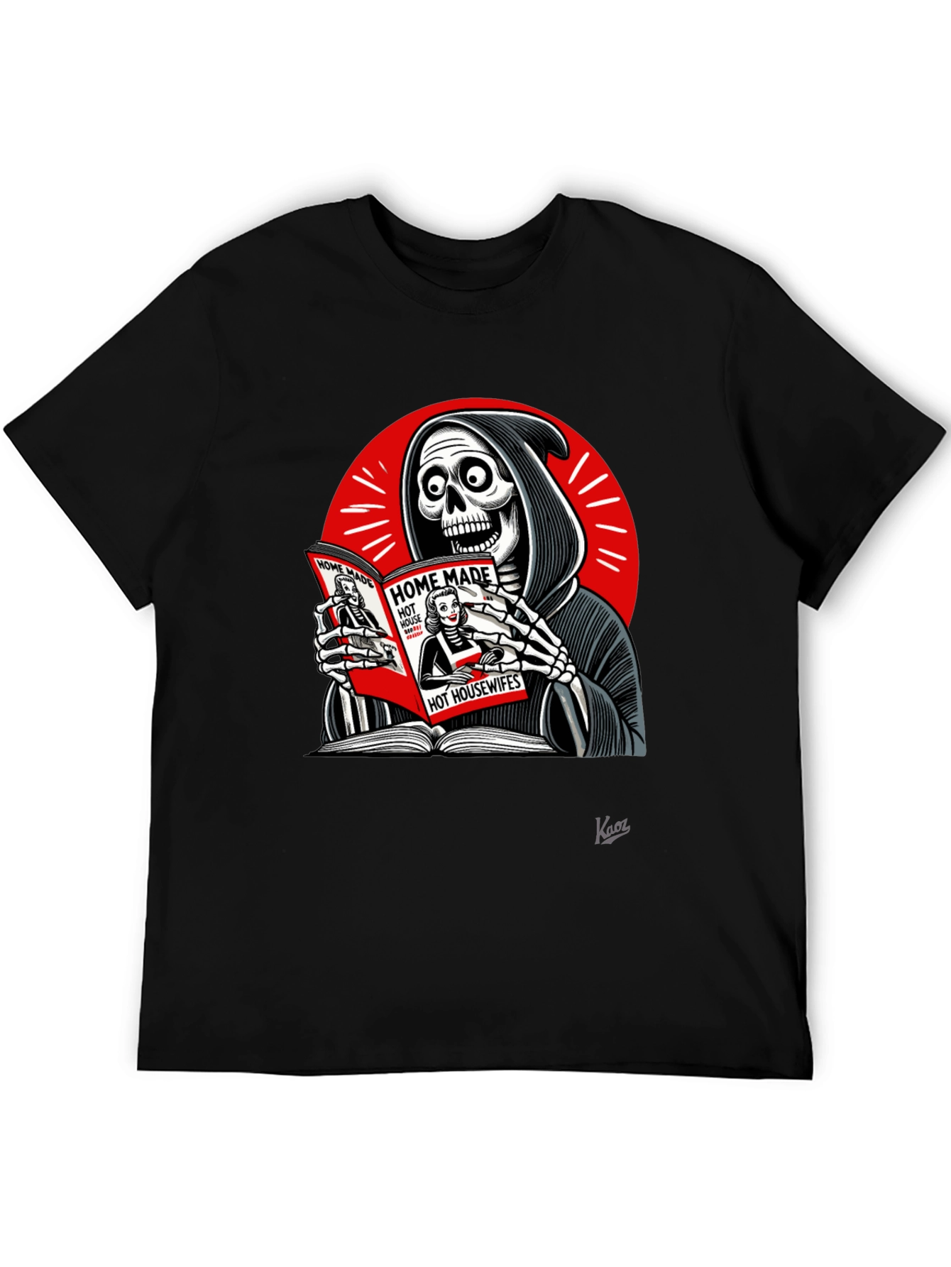 Grim Reaper Reading T-Shirt - Deaths Guilty Pleasure