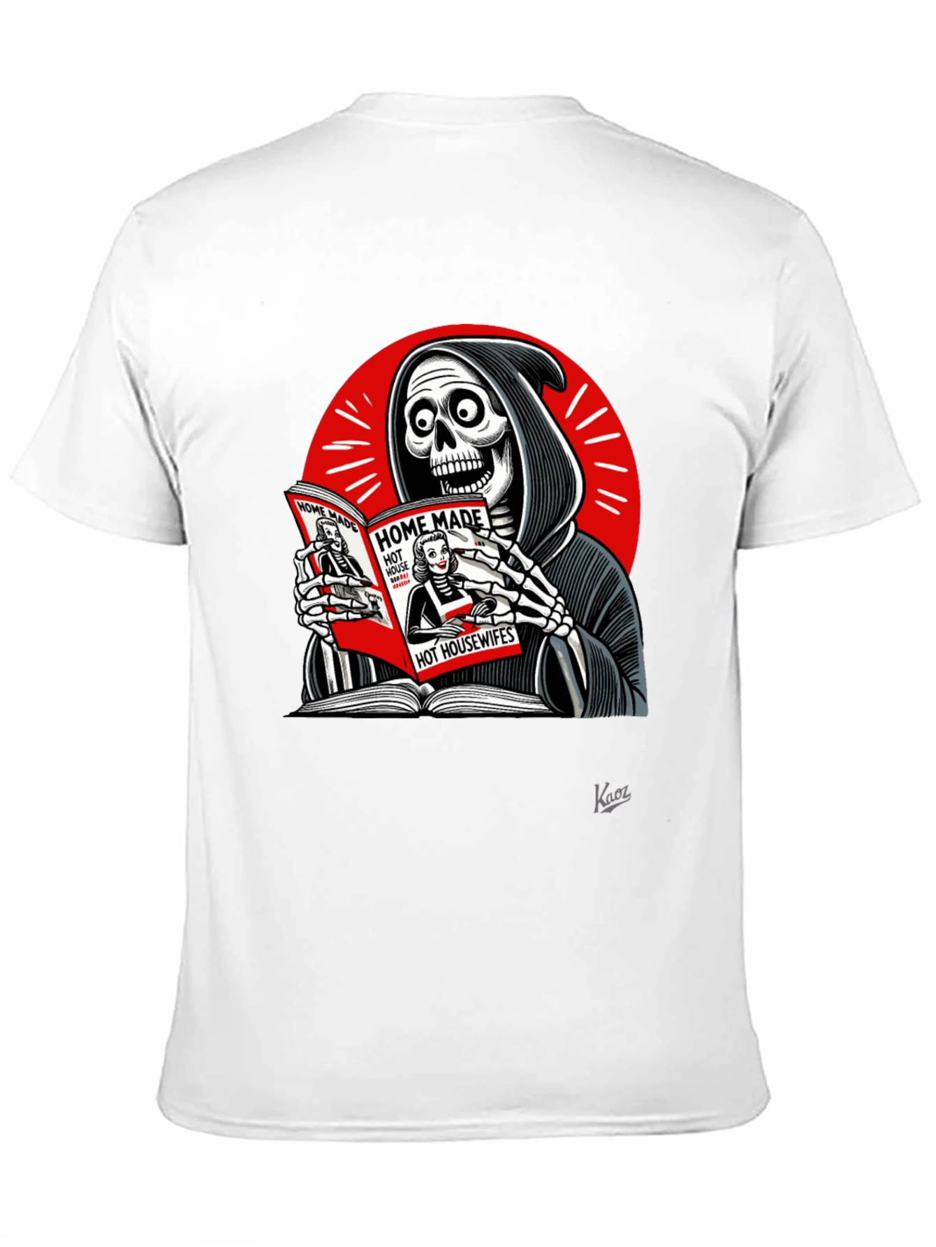 Grim Reaper Reading T-Shirt - Deaths Guilty Pleasure