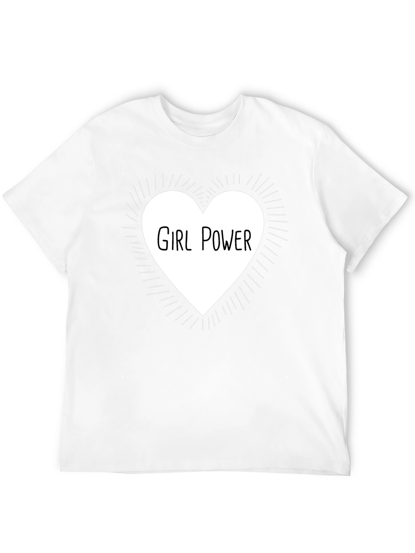 Girl Power Heart Graphic Tee - Black