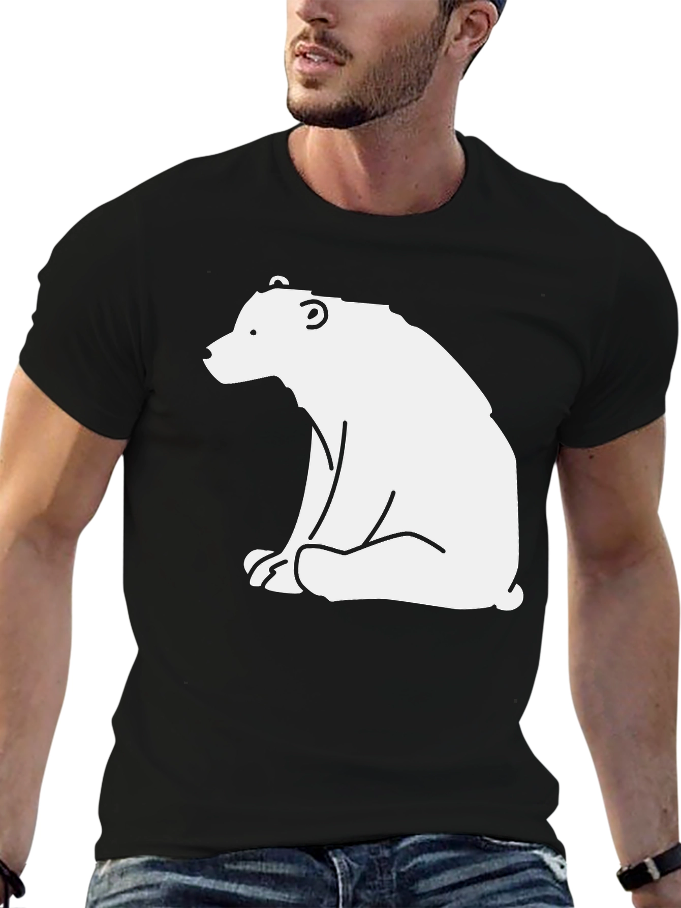 Bear Graphic Tee - Black Casual Shirt