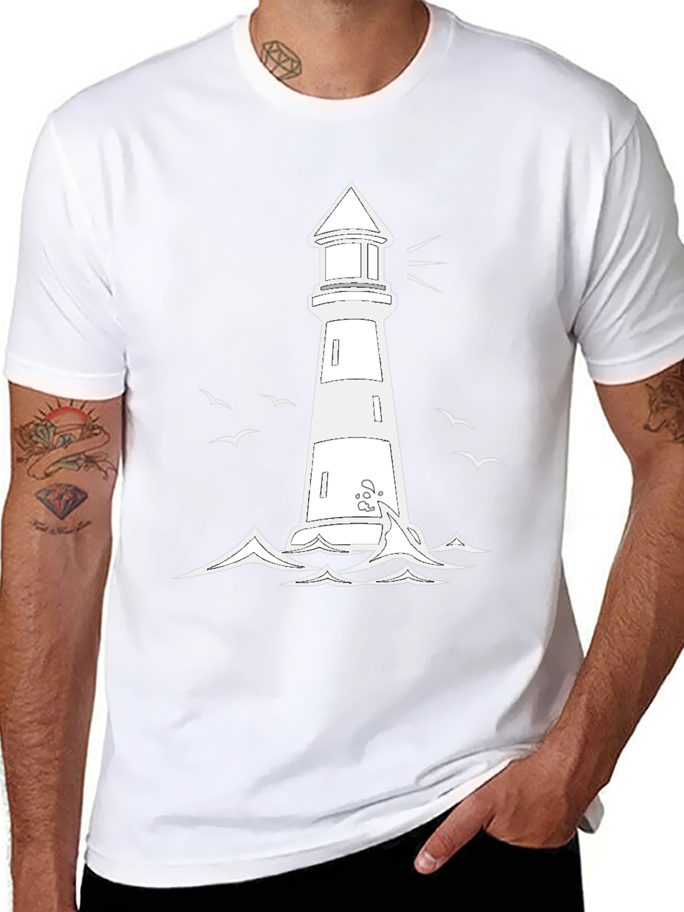 Lighthouse Graphic Tee - Coastal Style
