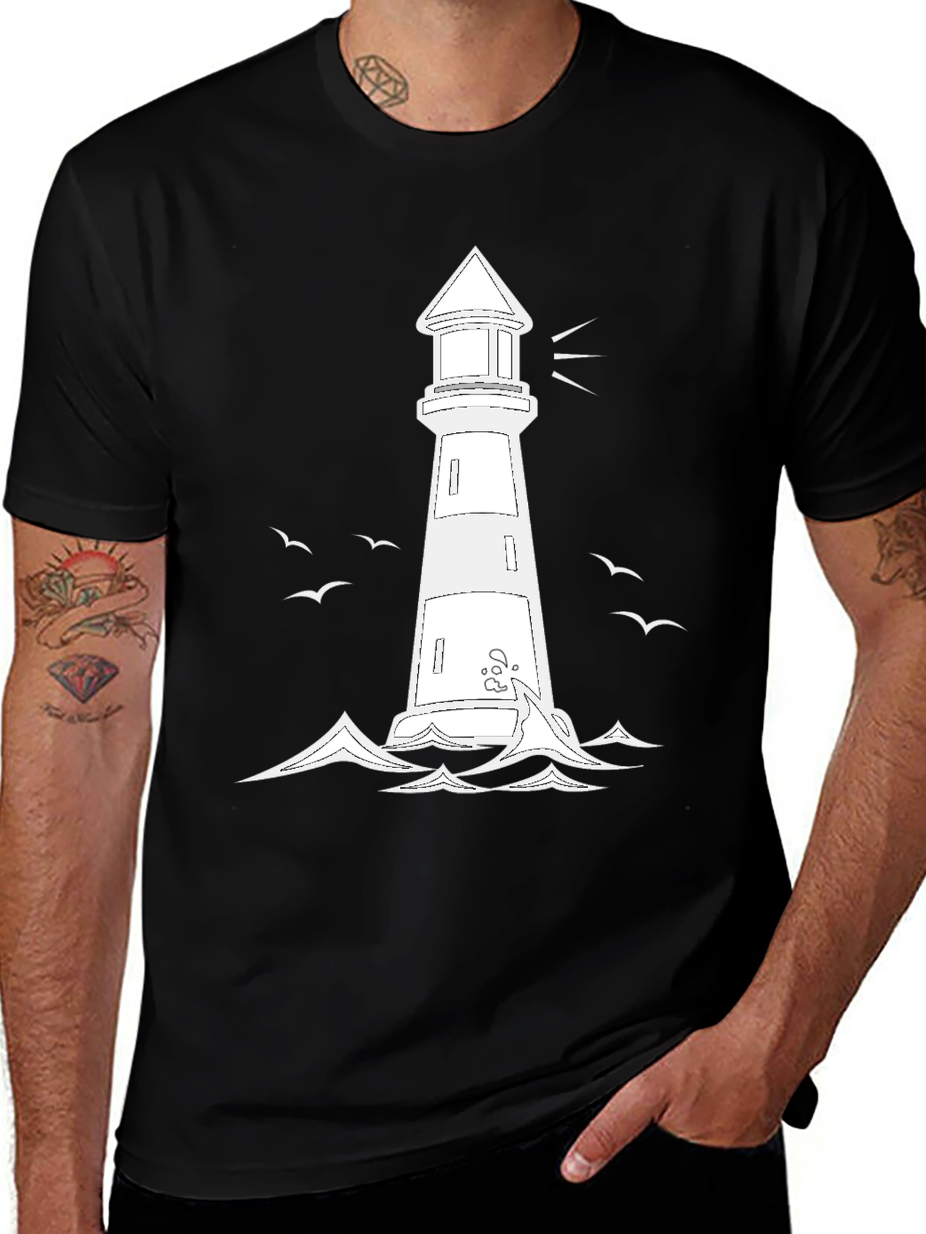 Lighthouse Graphic Tee - Coastal Style