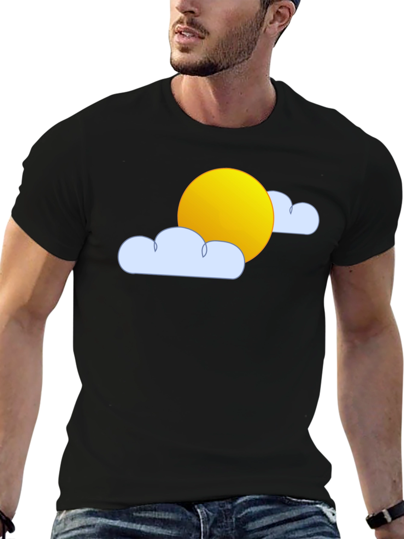 Sunny Day Graphic Tee - Black Cotton T-Shirt