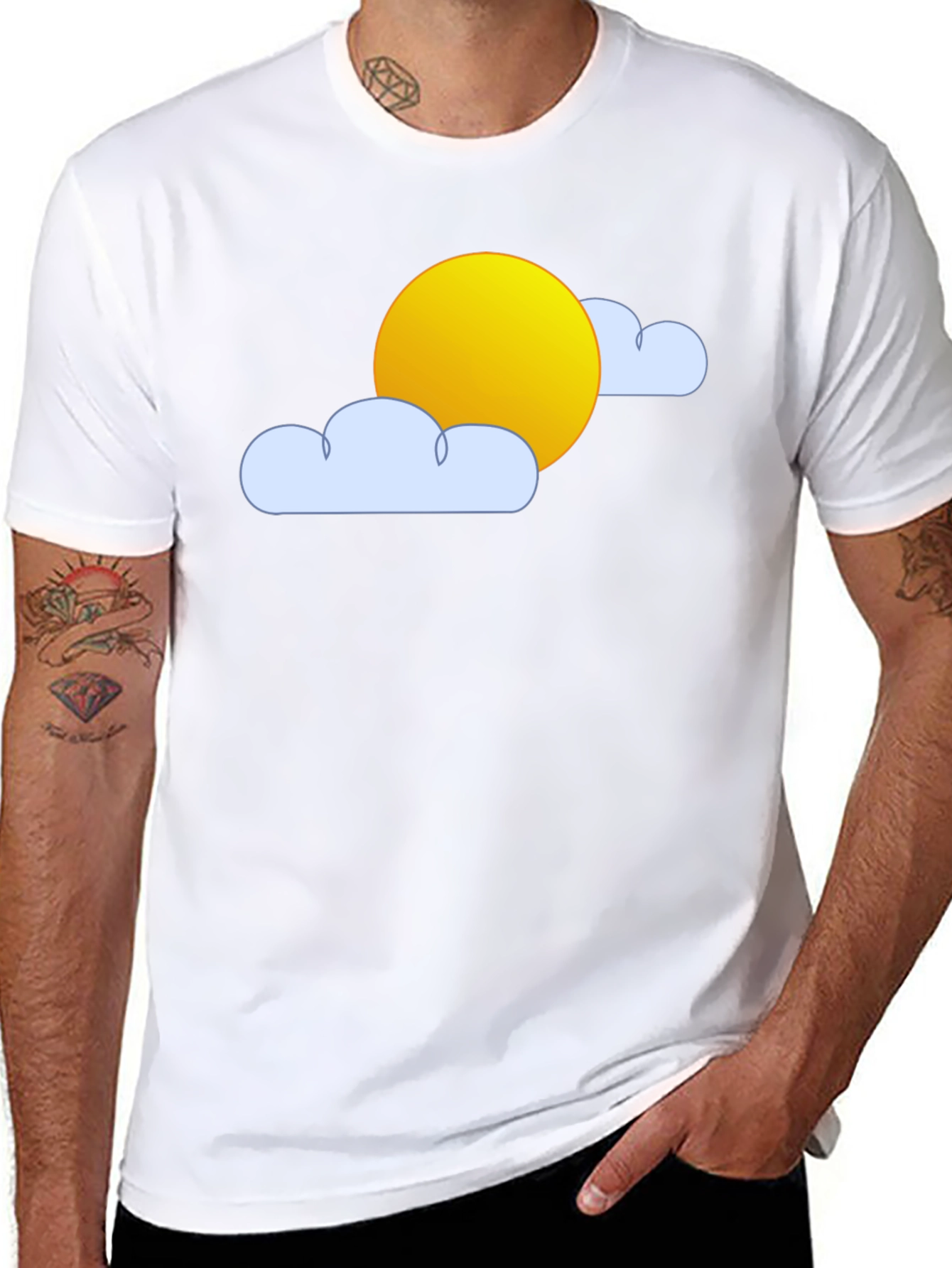 Sunny Day Graphic Tee - Black Cotton T-Shirt