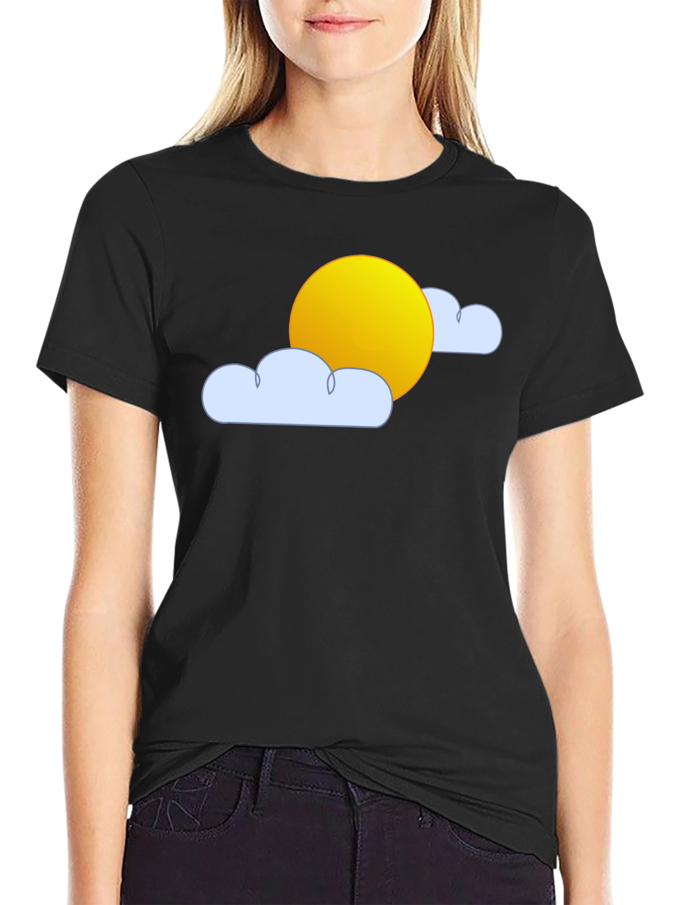 Sunny Day Graphic Tee - Black Cotton T-Shirt