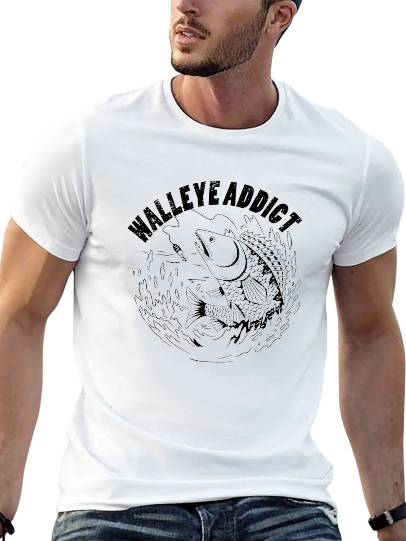 Walleye Addict Graphic T-Shirt - Fishing Enthusiast Tee