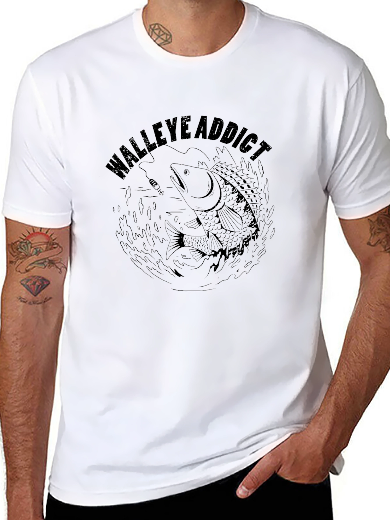 Walleye Addict Graphic T-Shirt - Fishing Enthusiast Tee