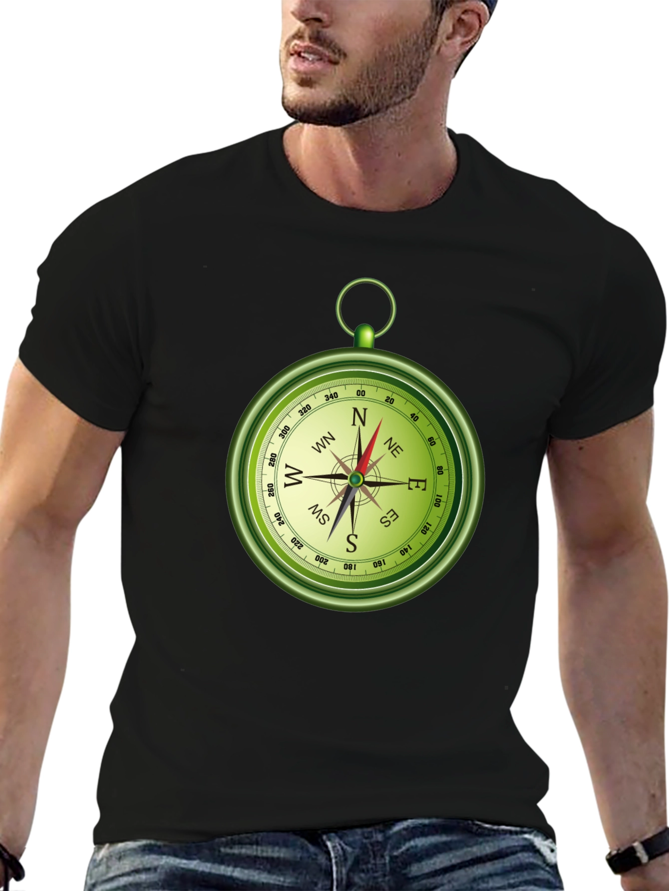 Compass Graphic T-Shirt - Navigation & Adventure Tee