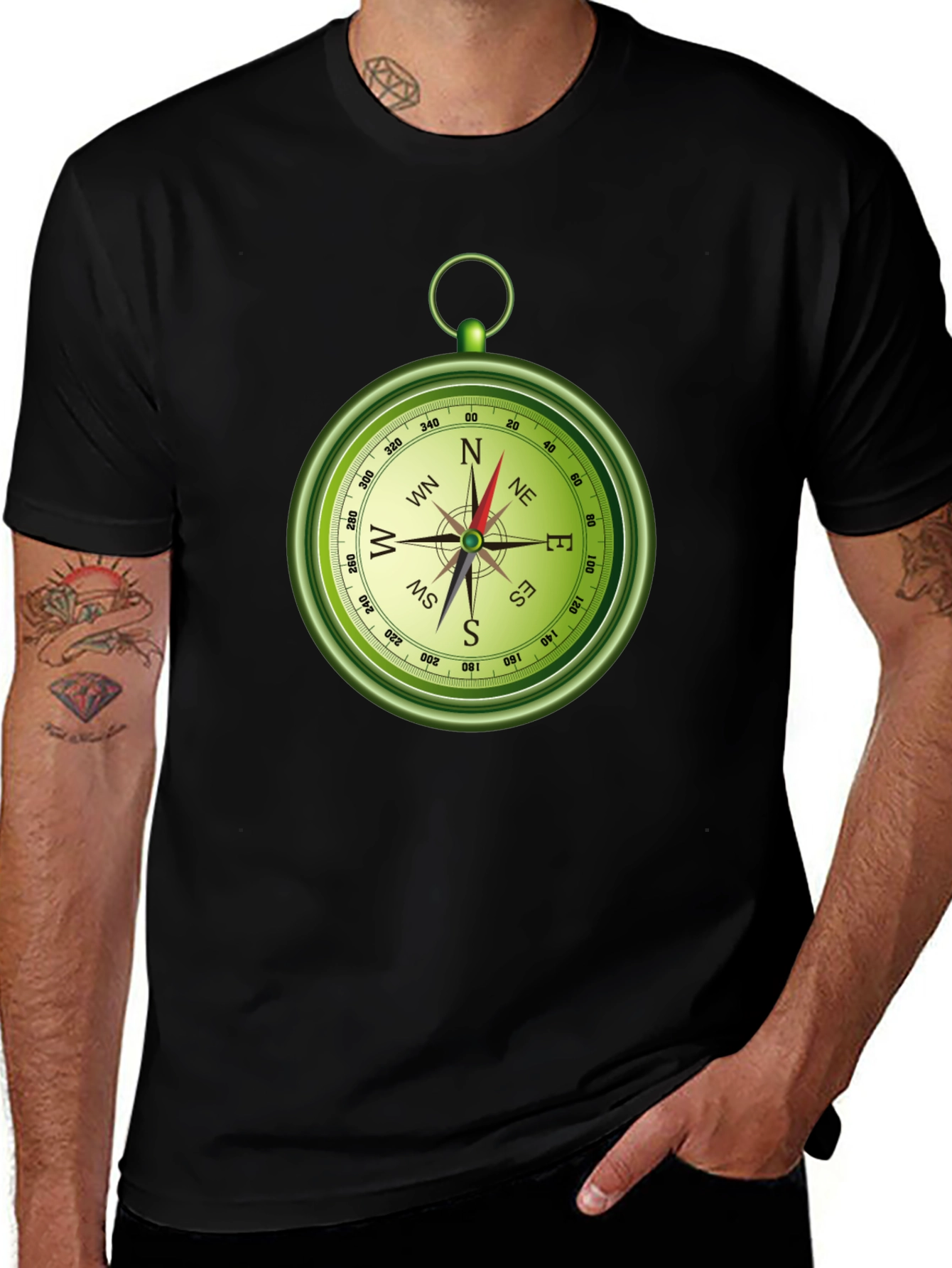 Compass Graphic T-Shirt - Navigation & Adventure Tee