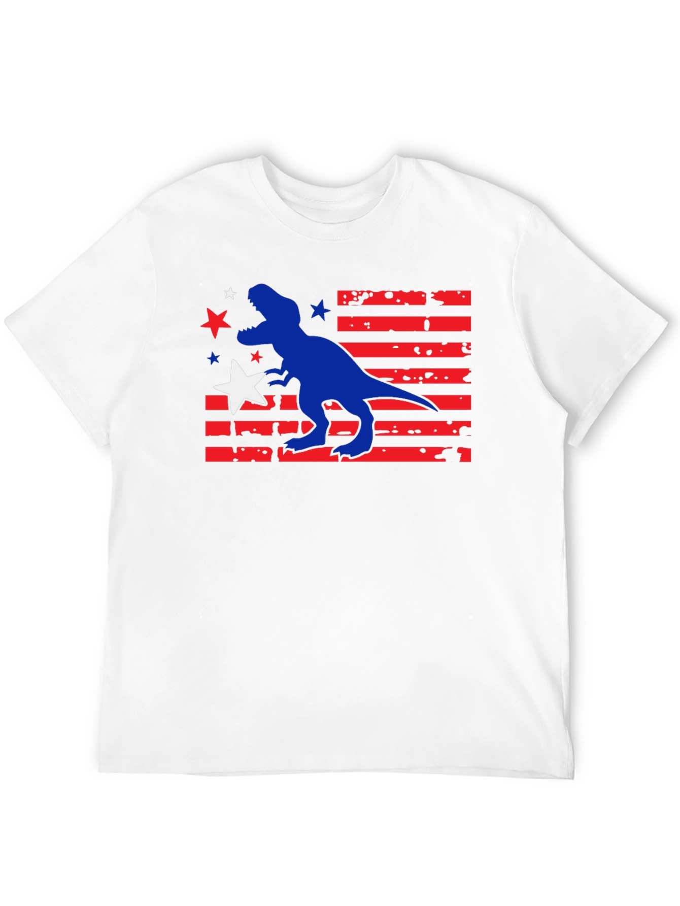 Patriotic Dinosaur Graphic T-Shirt - USA Dino Tee