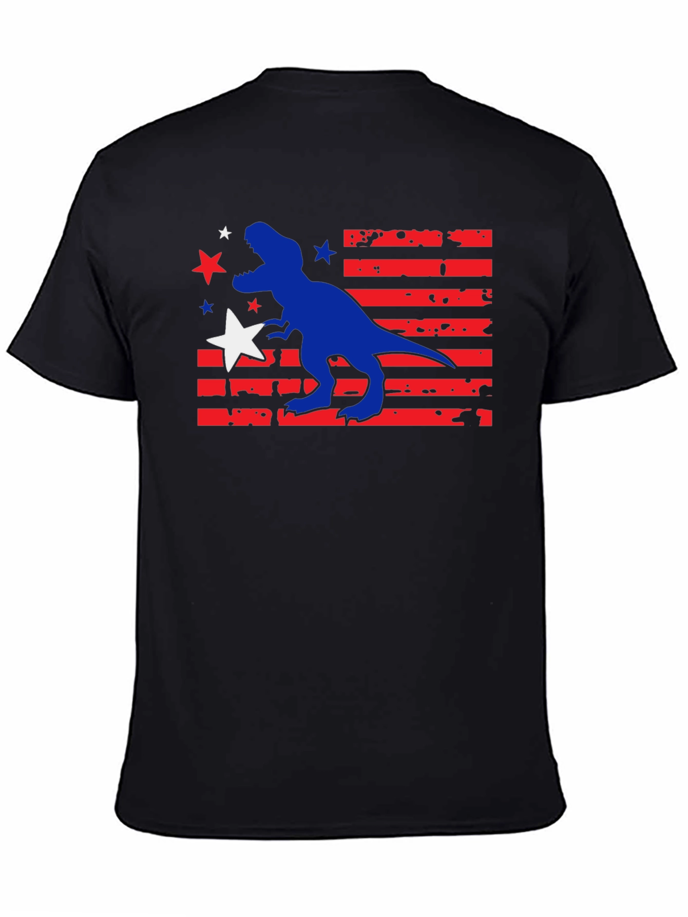 Patriotic Dinosaur Graphic T-Shirt - USA Dino Tee