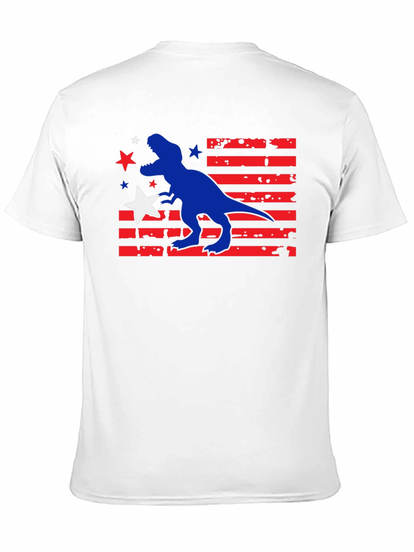 Patriotic Dinosaur Graphic T-Shirt - USA Dino Tee
