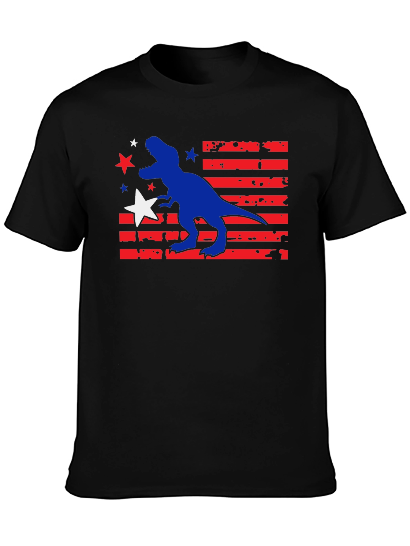 Patriotic Dinosaur Graphic T-Shirt - USA Dino Tee