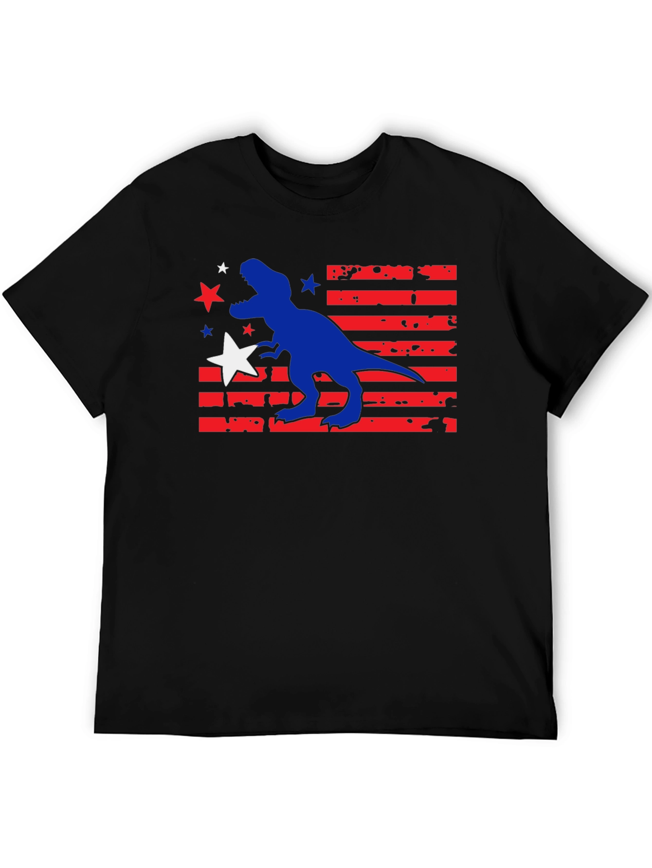 Patriotic Dinosaur Graphic T-Shirt - USA Dino Tee