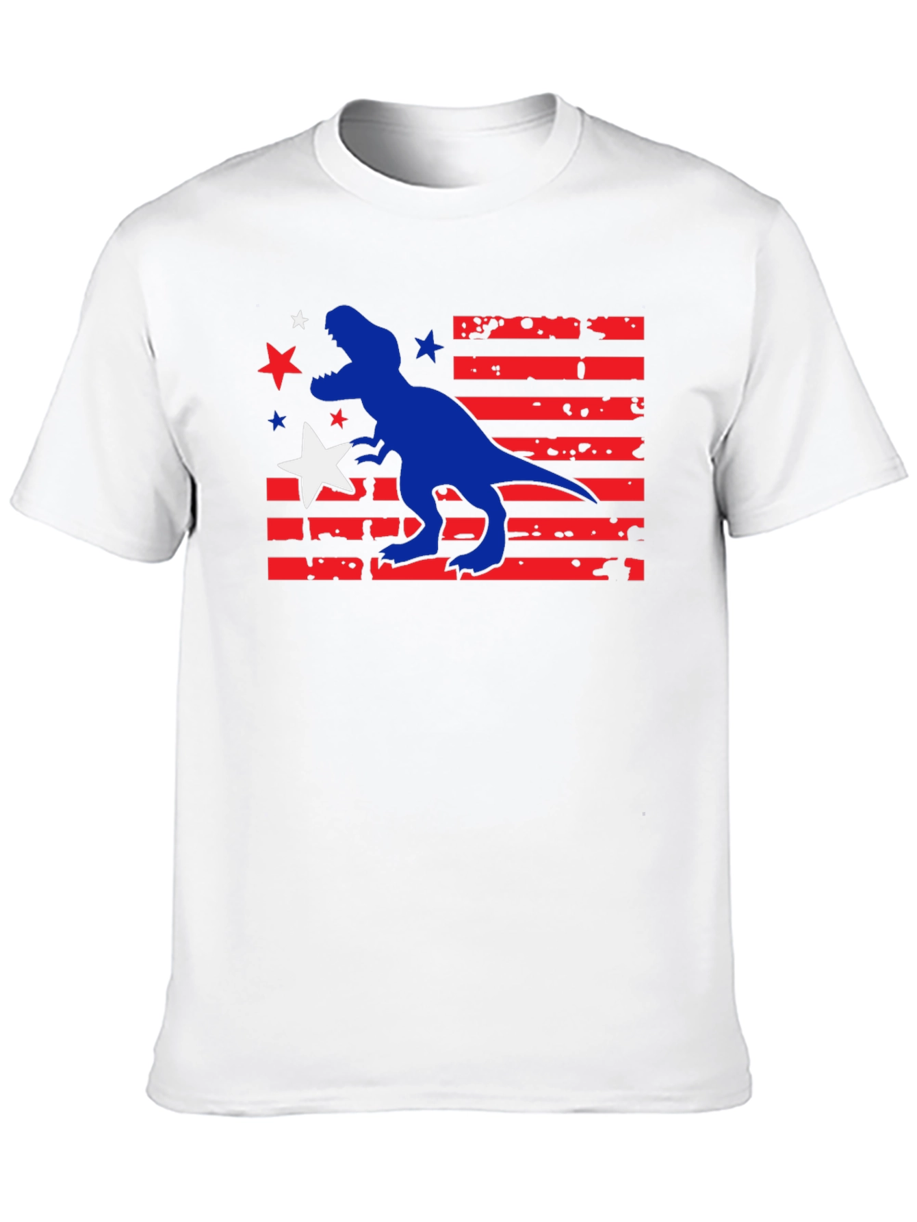 Patriotic Dinosaur Graphic T-Shirt - USA Dino Tee