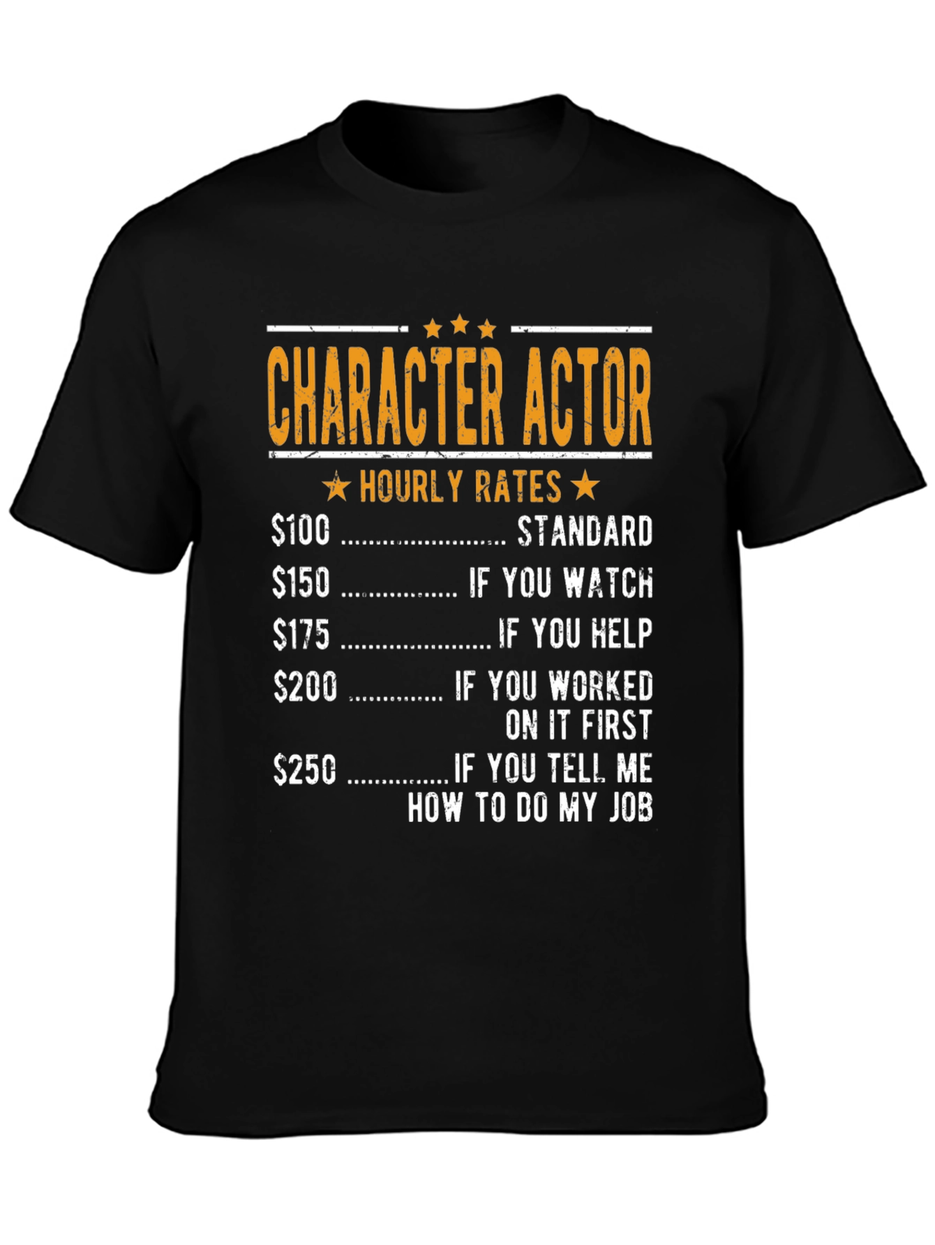 Character Actor Hourly Rates Graphic T-Shirt