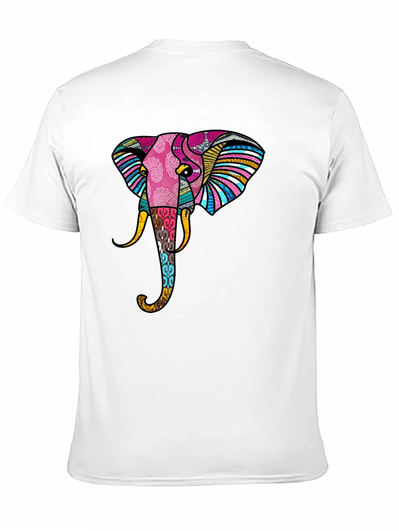 Stylish Elephant Graphic Print Black T-Shirt
