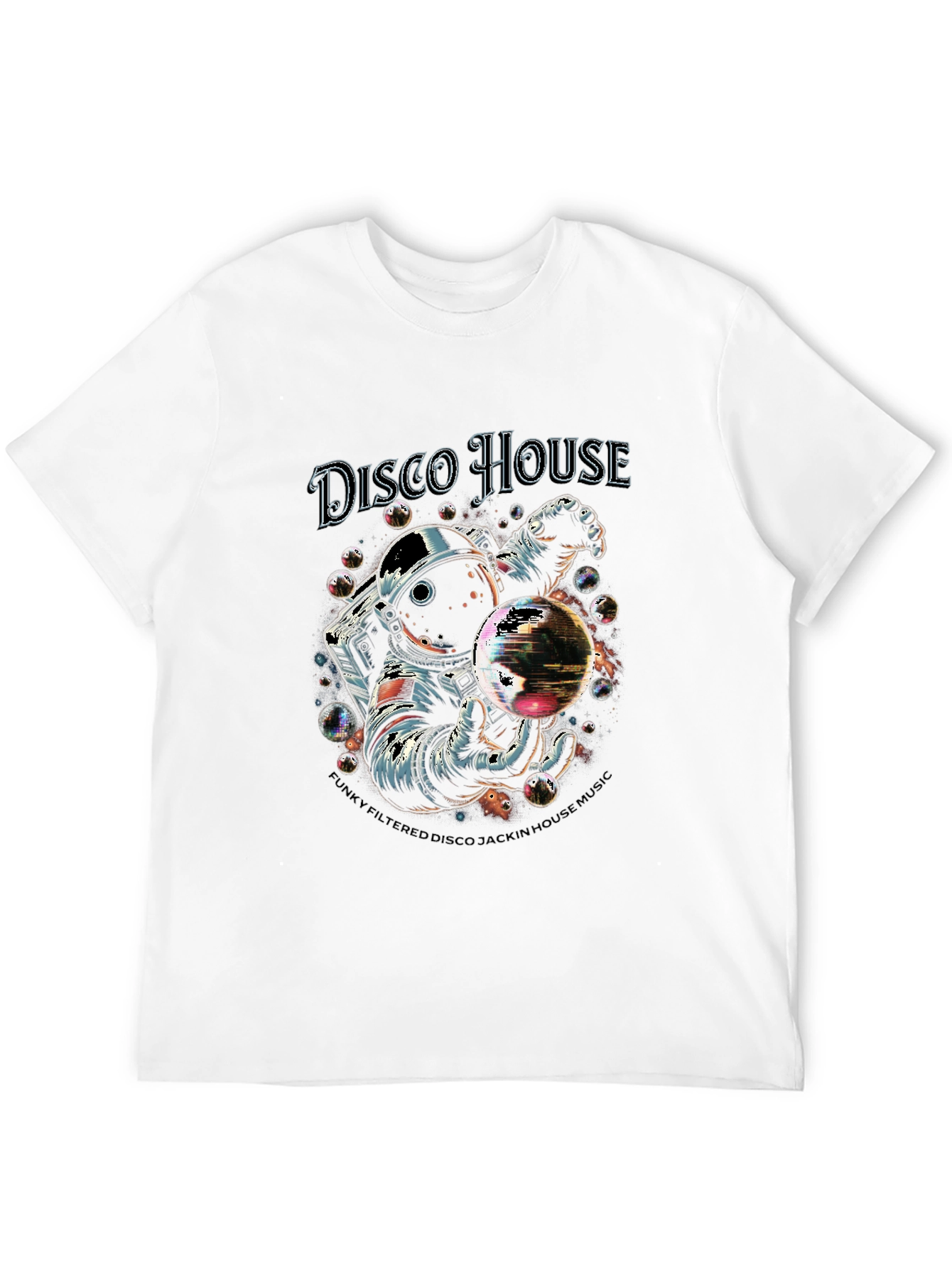 Disco House Astronaut Graphic T-Shirt