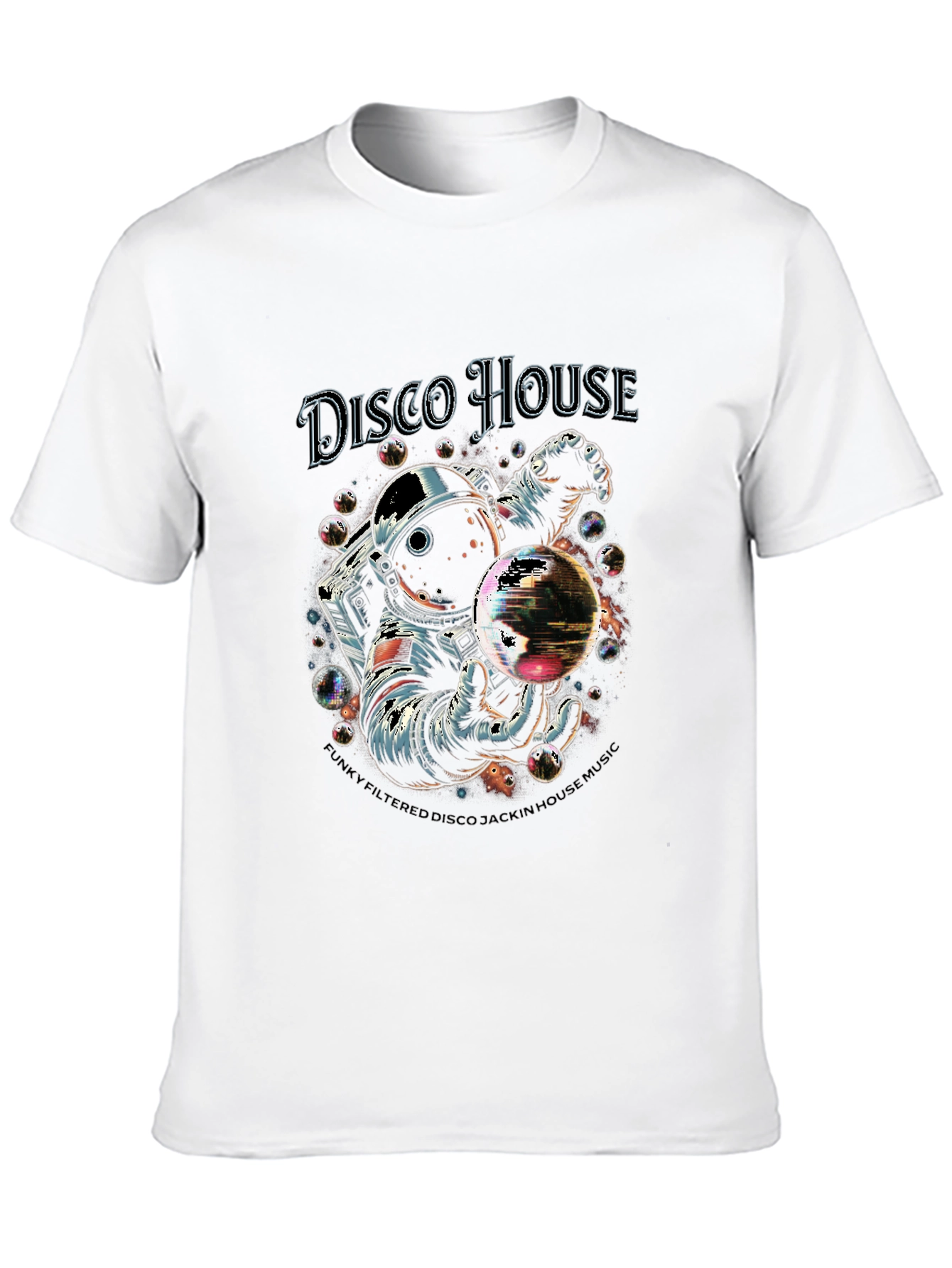 Disco House Astronaut Graphic T-Shirt