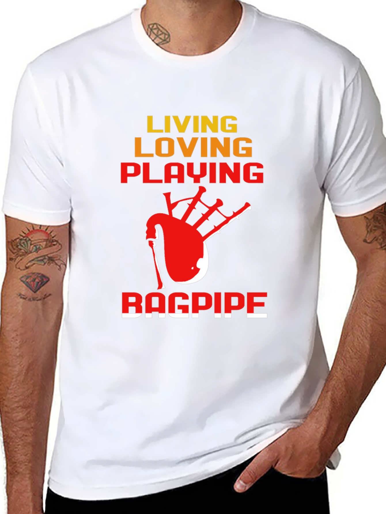 Living Loving Playing Bagpipe T-Shirt