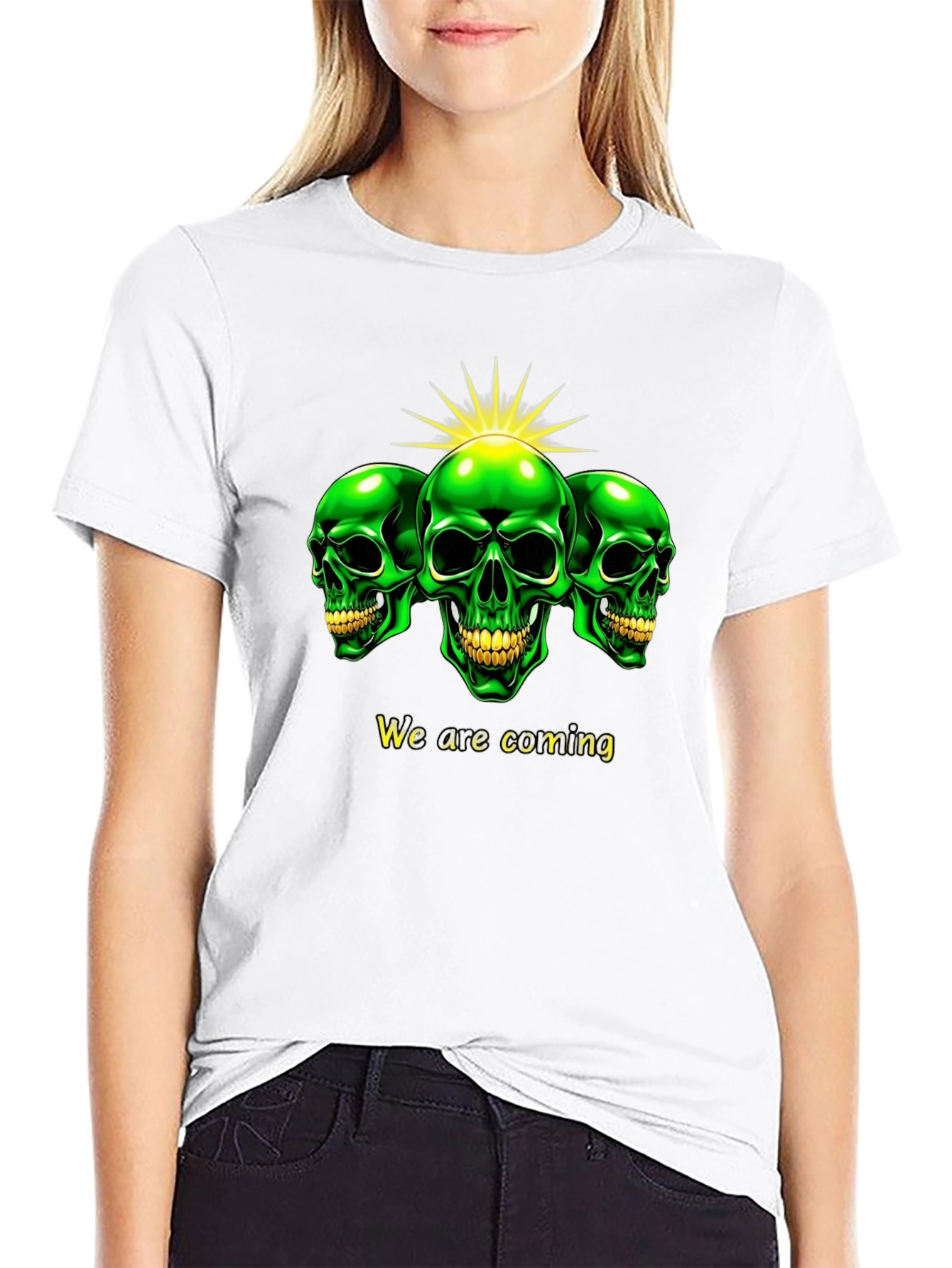 Green Skull T-Shirt - We are coming