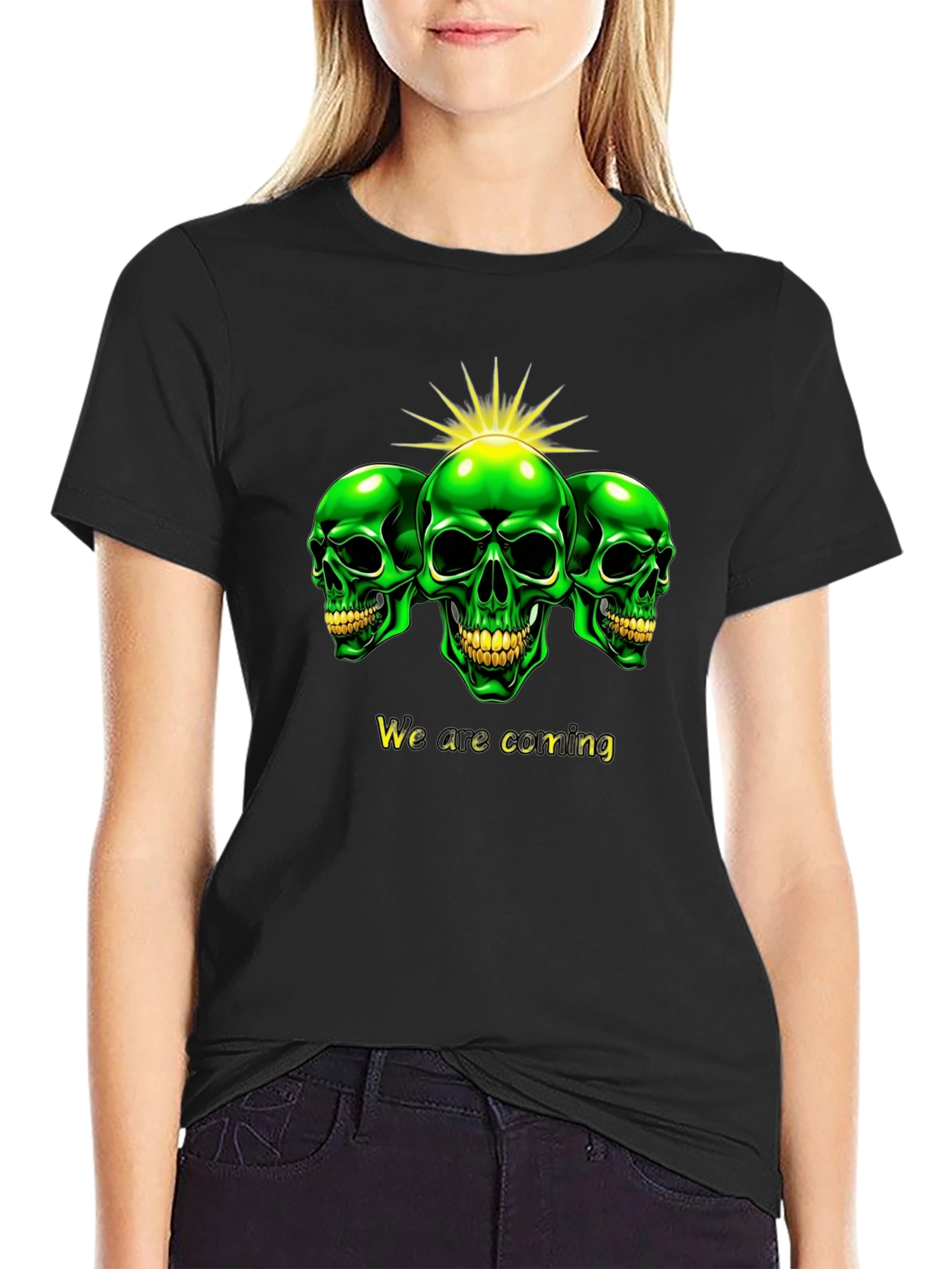 Green Skull T-Shirt - We are coming