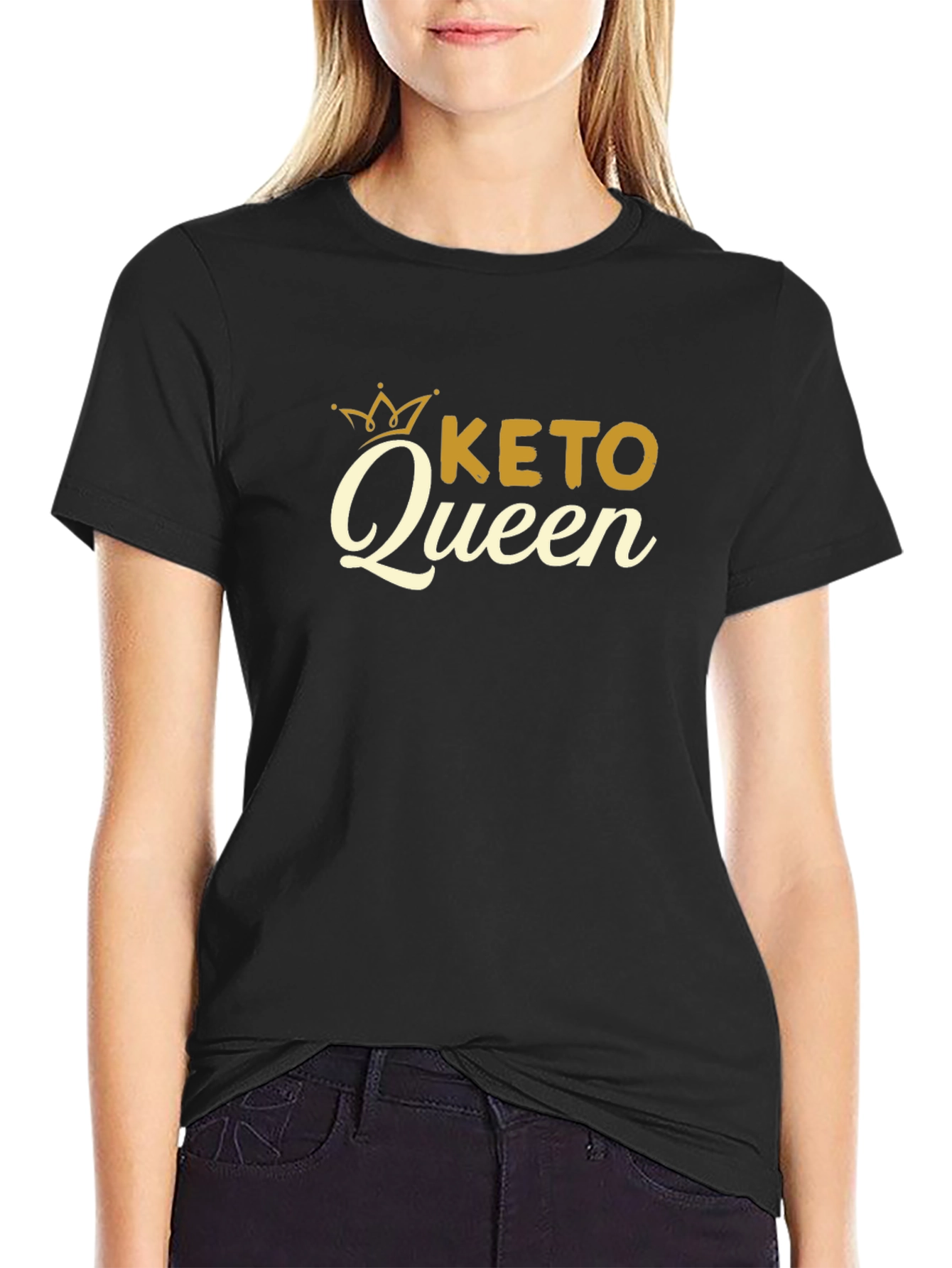 Keto Queen Black T-Shirt - Womens Keto Lifestyle Tee
