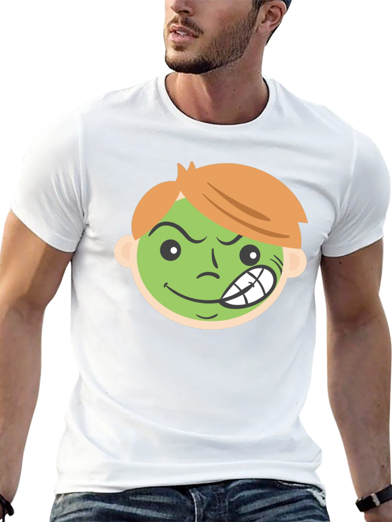 Cartoon Grin Black T-Shirt