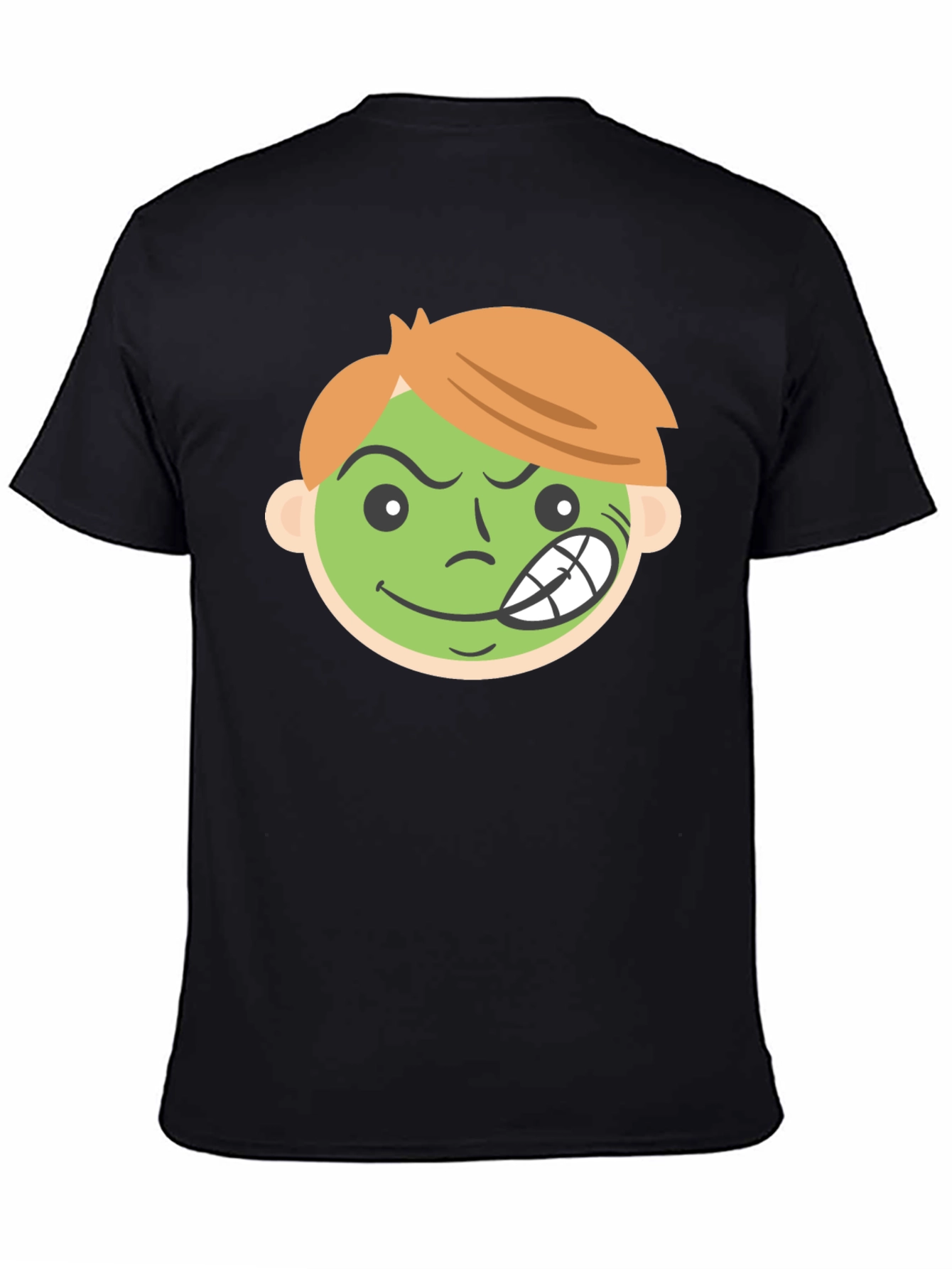Cartoon Grin Black T-Shirt