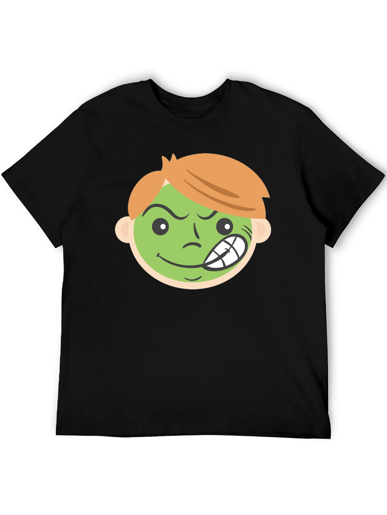 Cartoon Grin Black T-Shirt