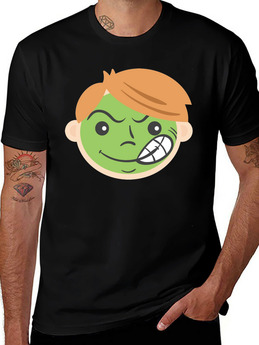 Cartoon Grin Black T-Shirt