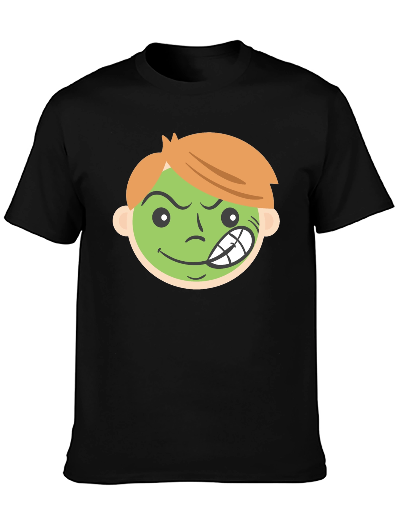 Cartoon Grin Black T-Shirt