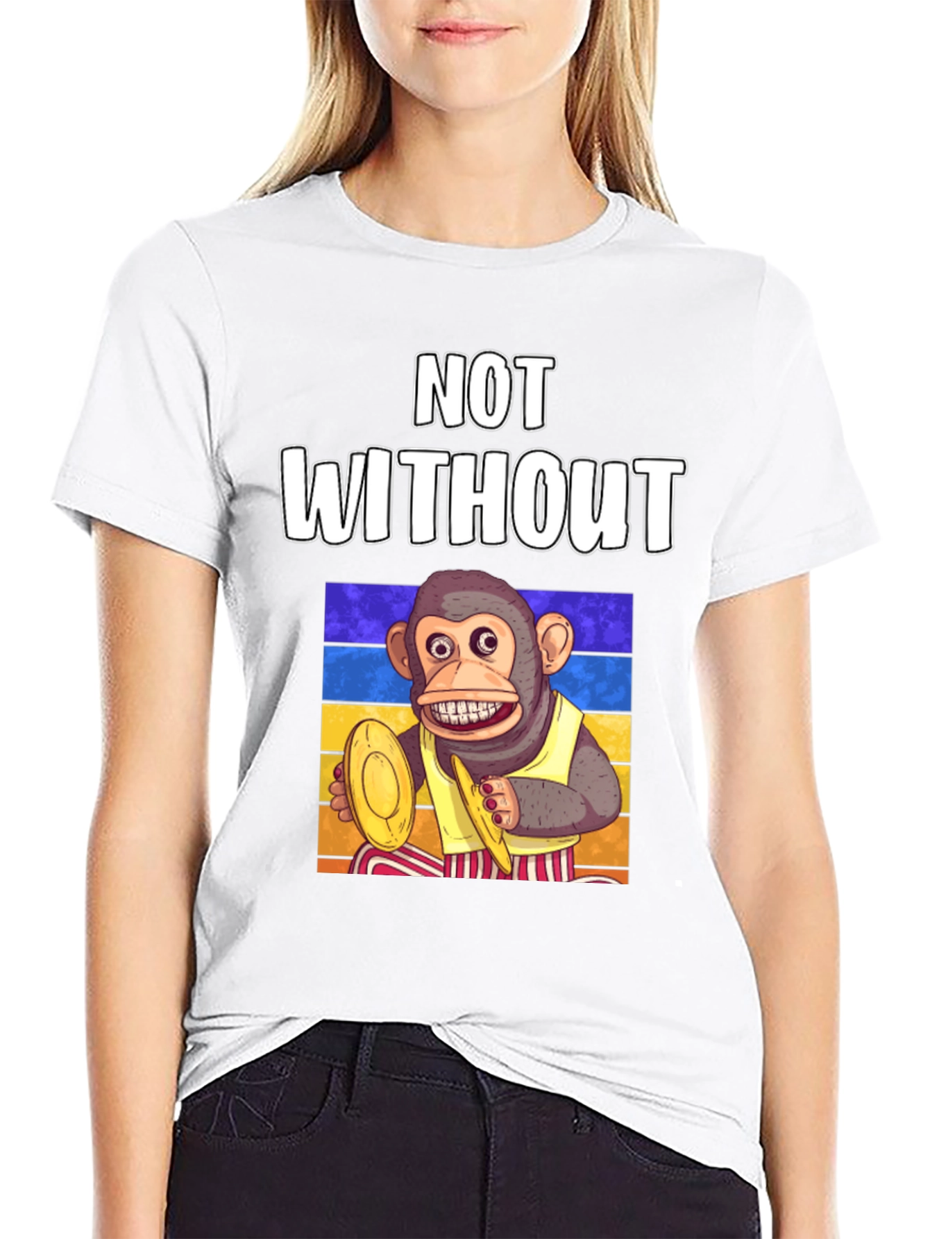 Not Without My Monkey T-Shirt Drumming Ape Tee