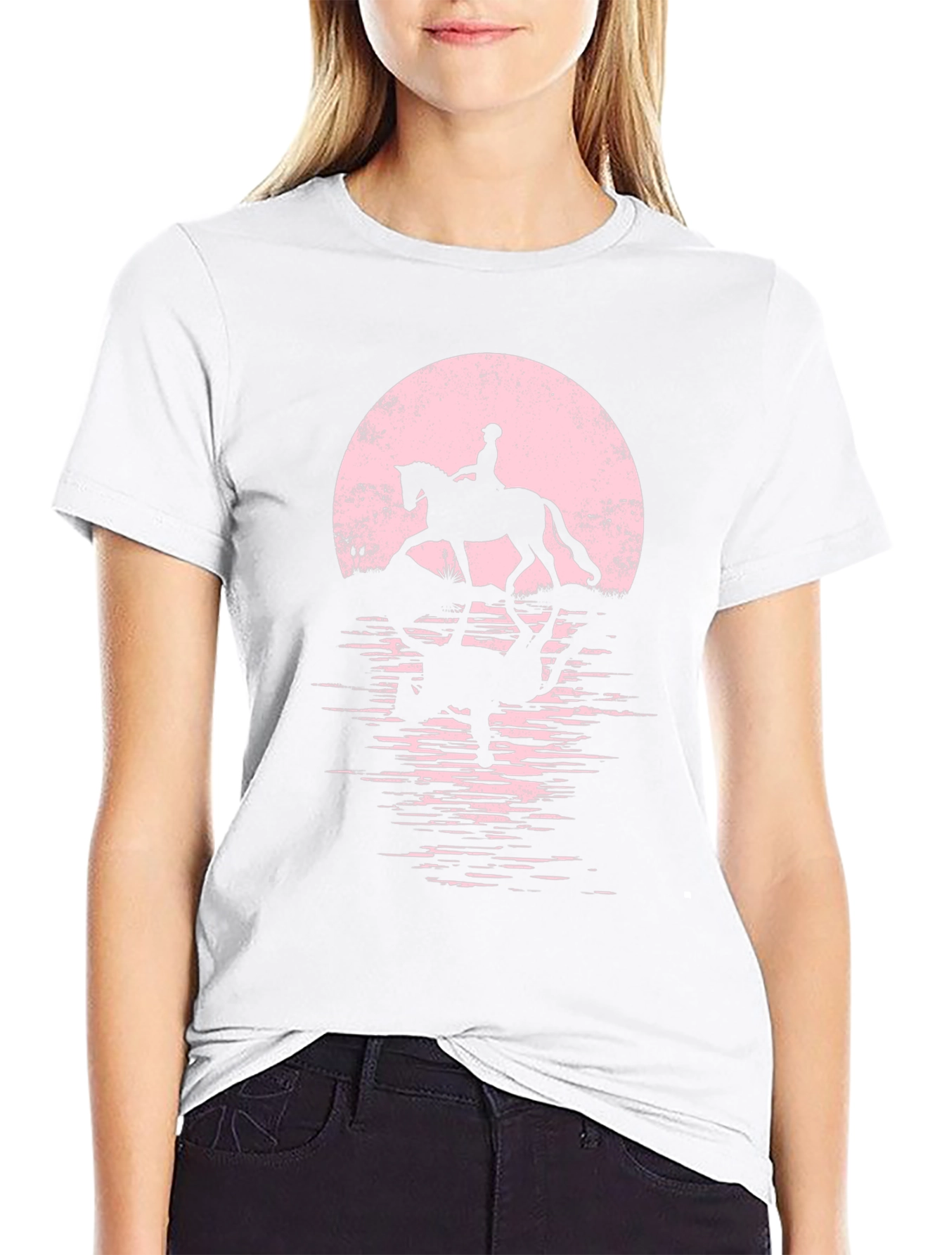 Equestrian Moon T-Shirt - Horse Riding Silhouette