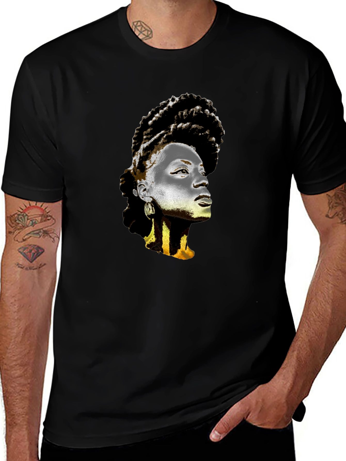 Graphic T-Shirt - Artistic Afro Woman Print
