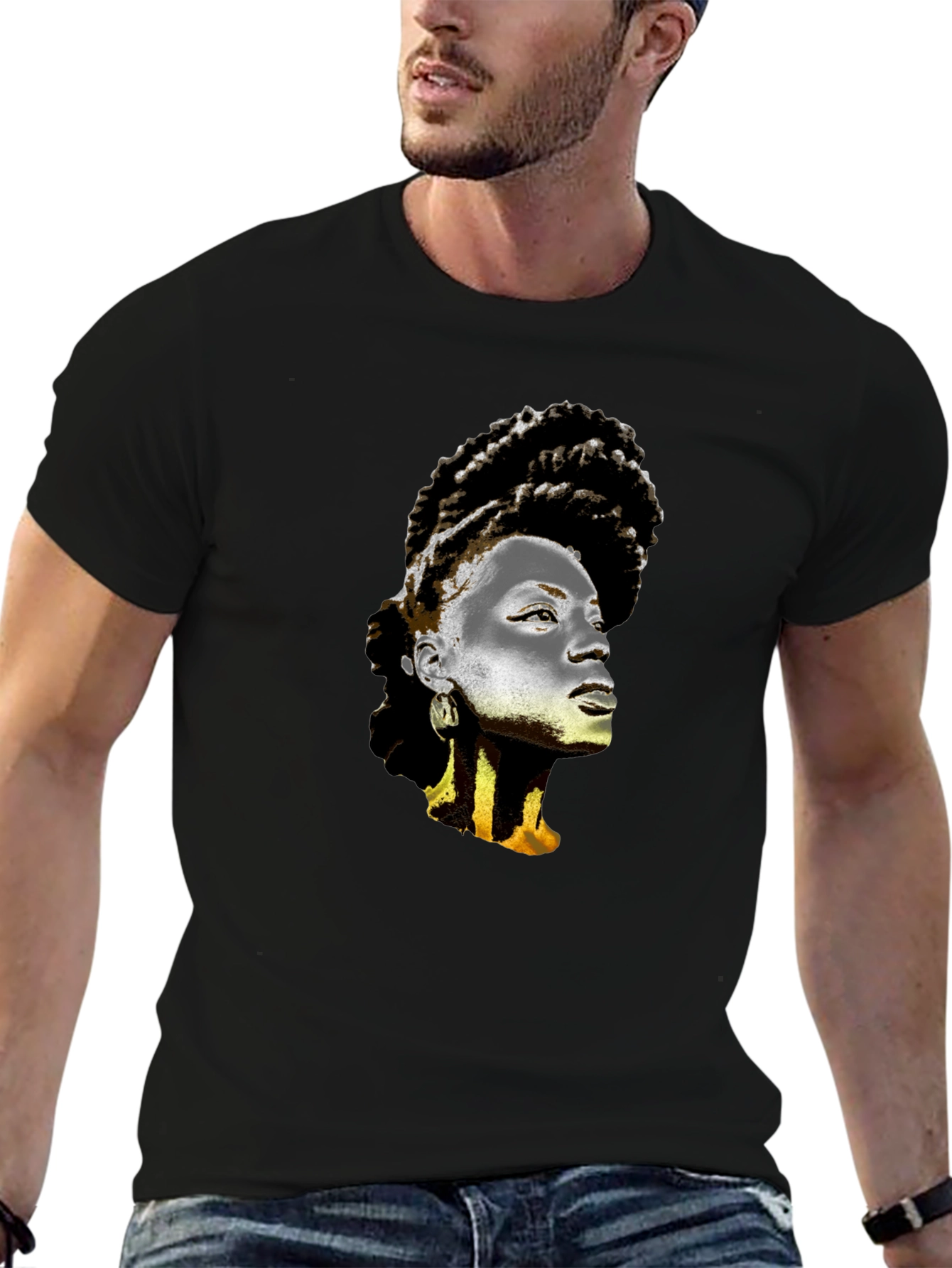Graphic T-Shirt - Artistic Afro Woman Print