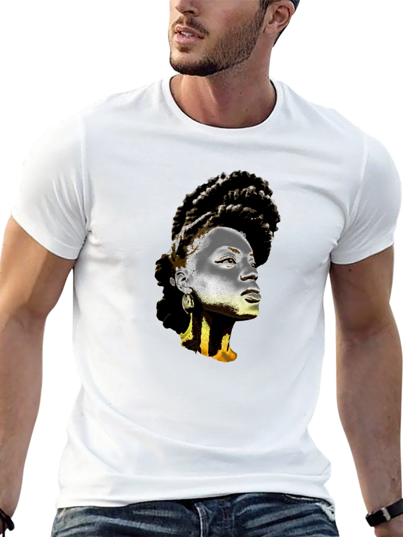 Graphic T-Shirt - Artistic Afro Woman Print
