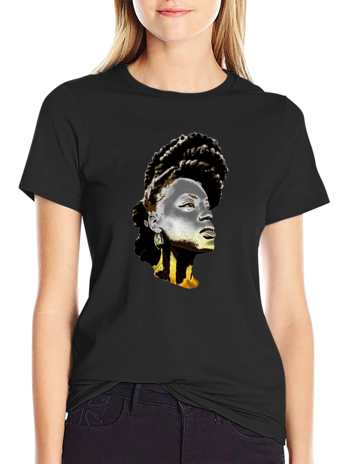 Graphic T-Shirt - Artistic Afro Woman Print