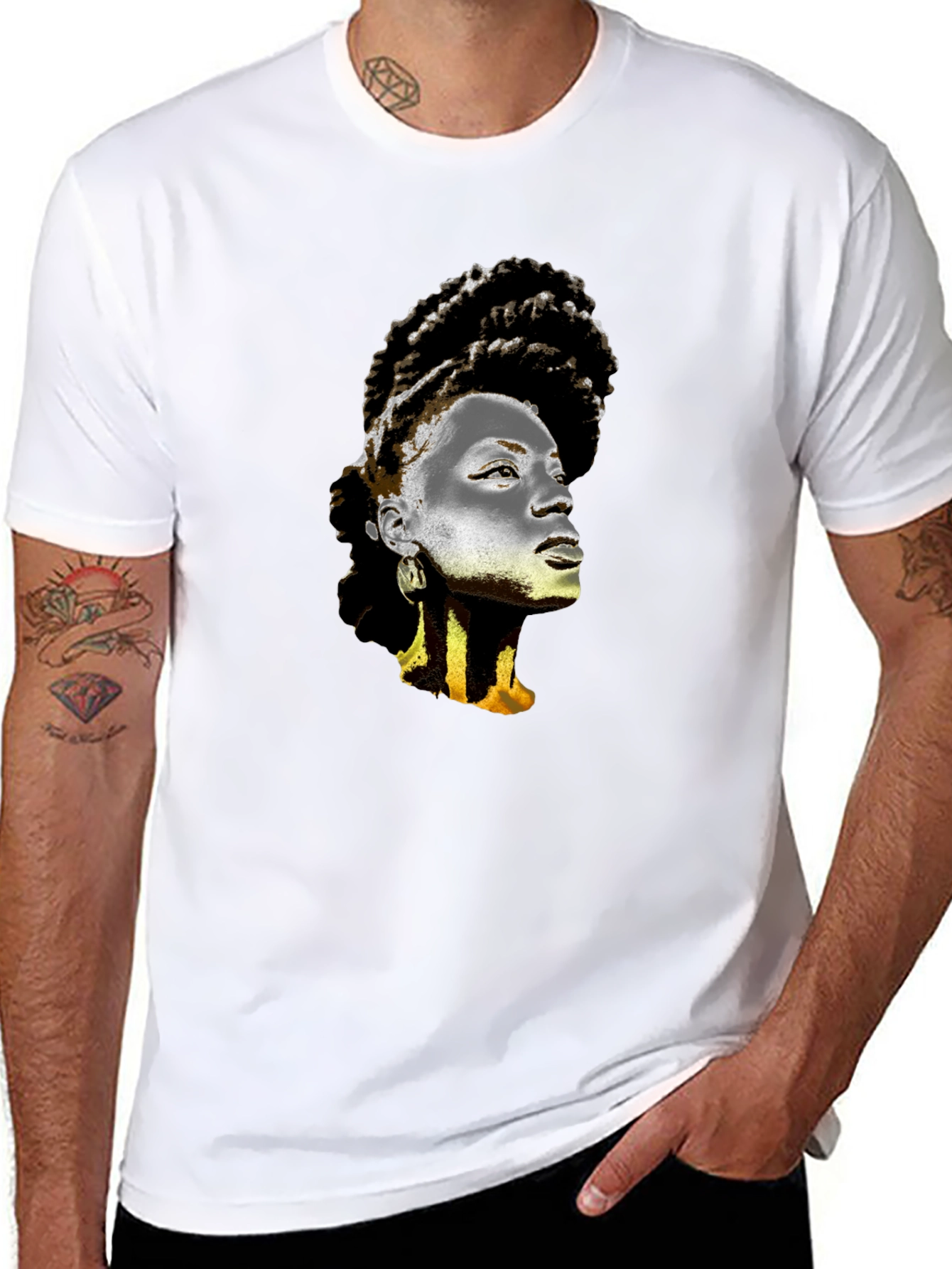 Graphic T-Shirt - Artistic Afro Woman Print