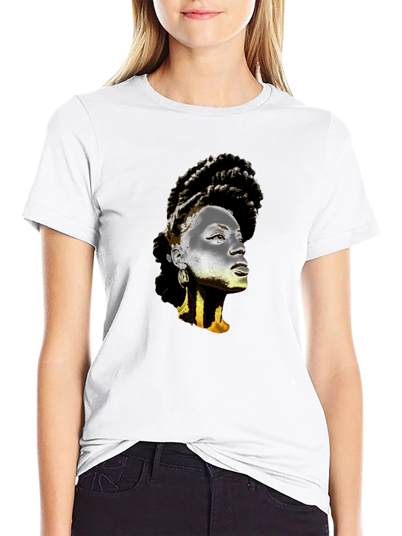 Graphic T-Shirt - Artistic Afro Woman Print