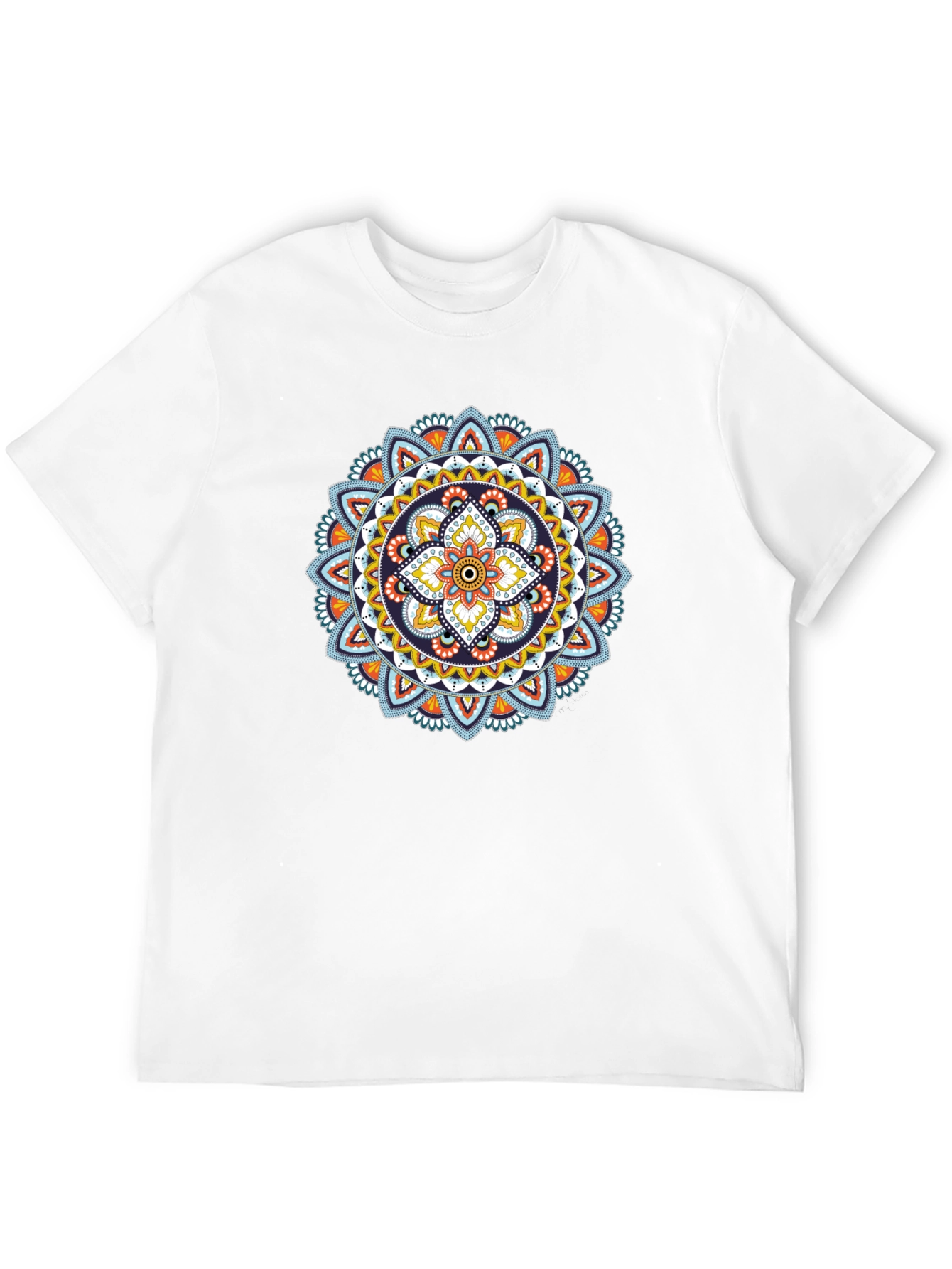 Mandala Print Black T-Shirt - Casual & Stylish