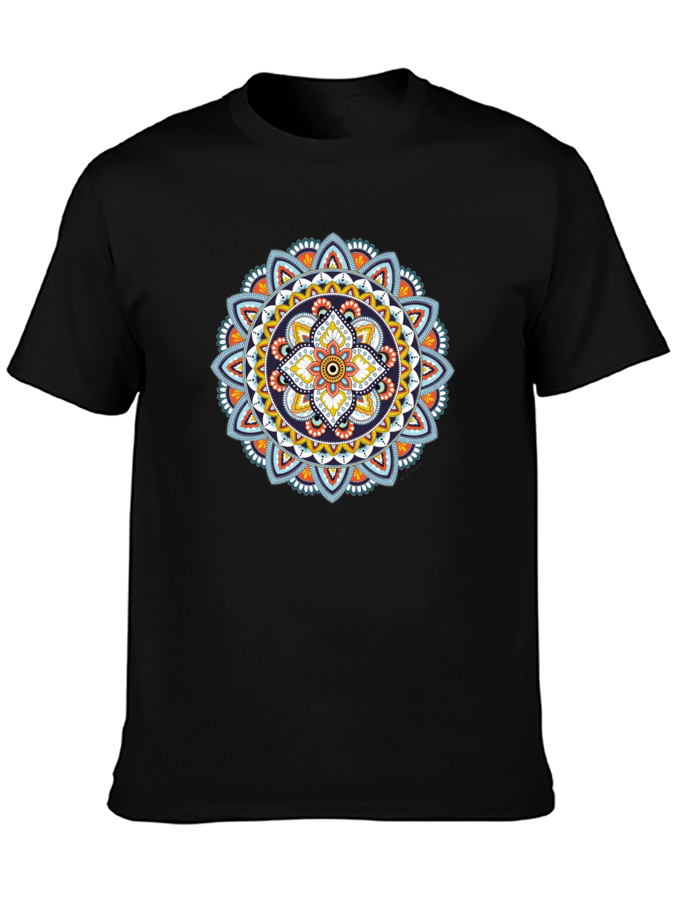 Mandala Print Black T-Shirt - Casual & Stylish