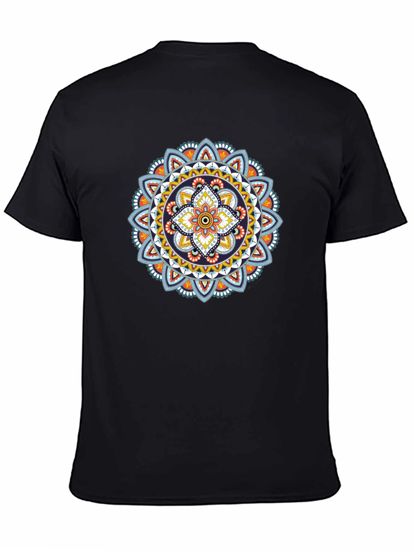 Mandala Print Black T-Shirt - Casual & Stylish