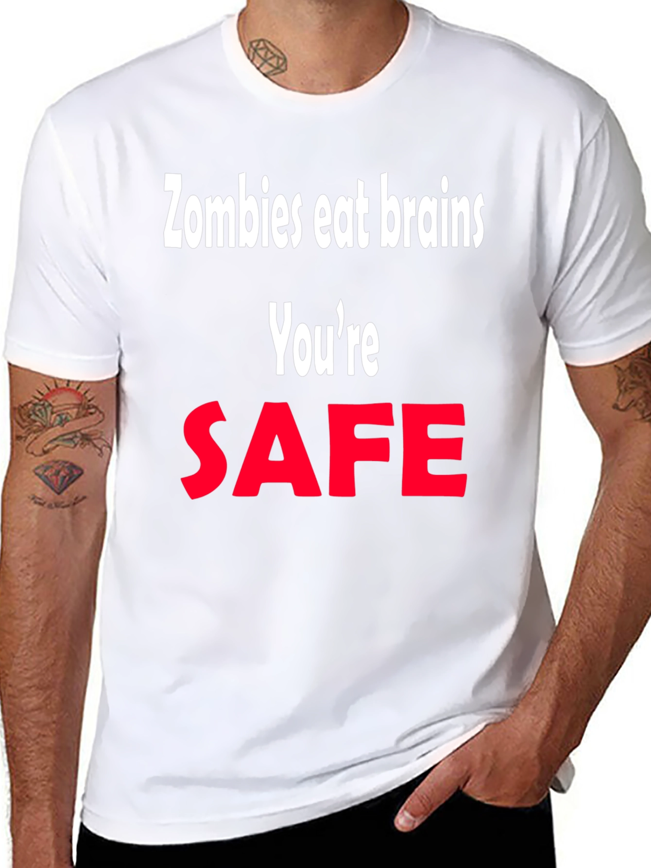 Zombie Humor T-Shirt - Youre Safe Graphic Tee