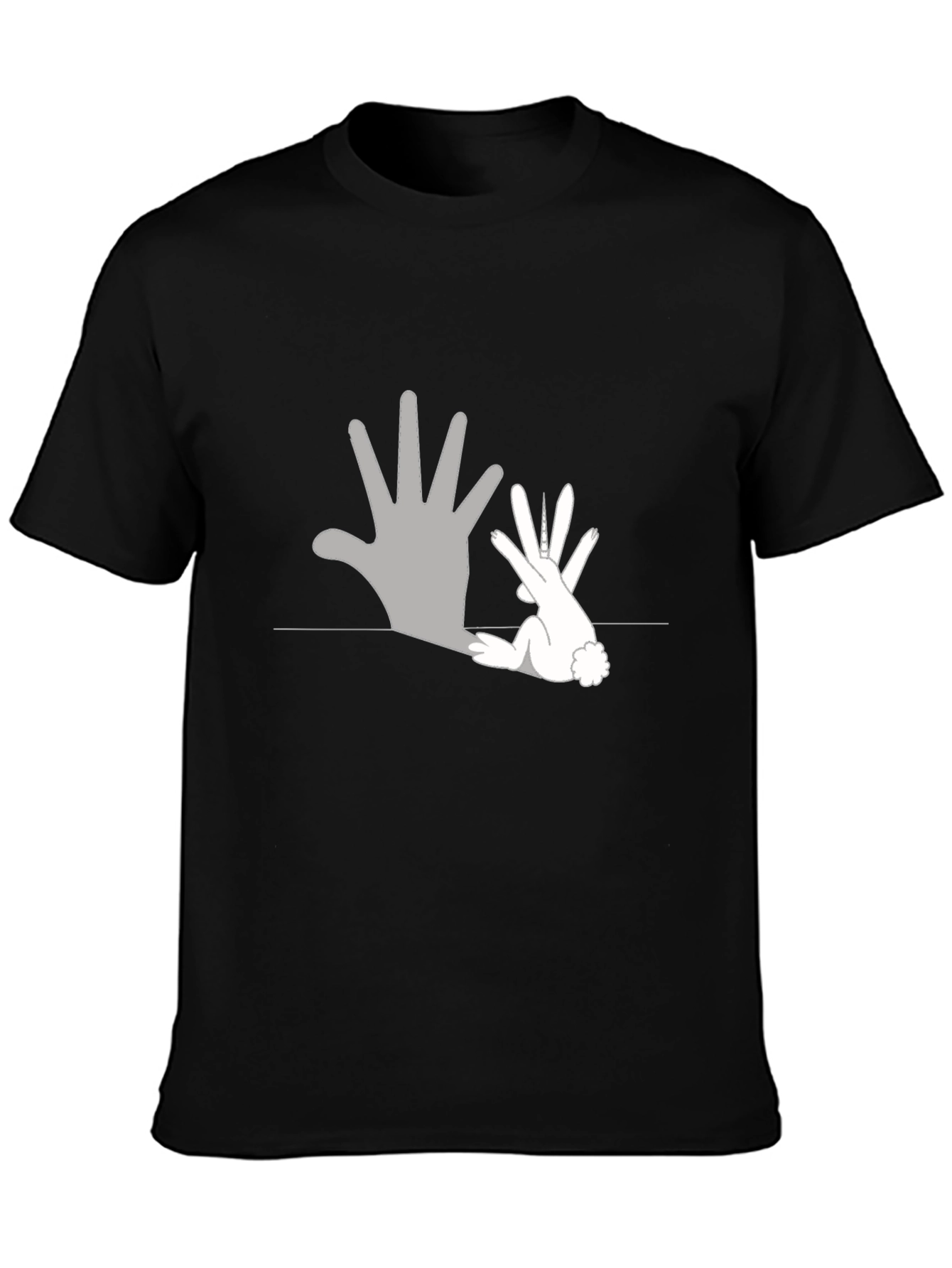 Rabbit Shadow T-Shirt - Black Cotton Tee