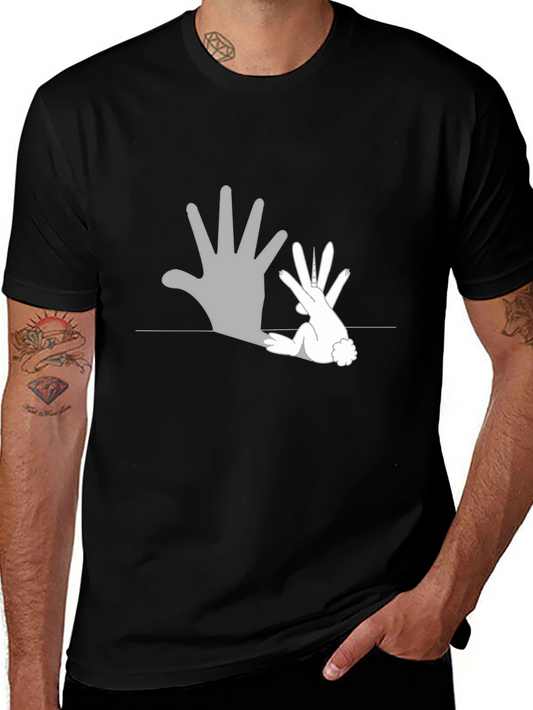 Rabbit Shadow T-Shirt - Black Cotton Tee