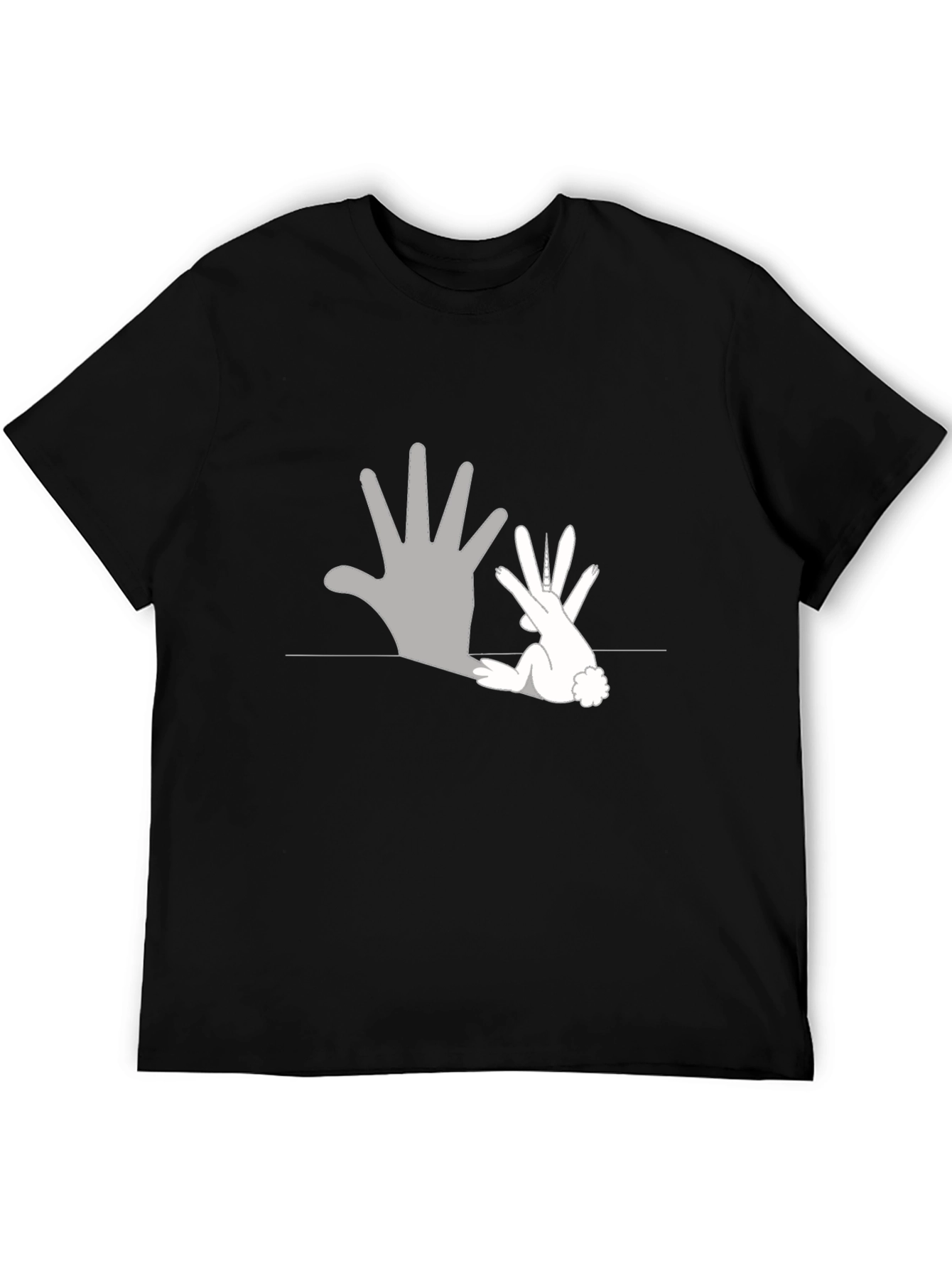 Rabbit Shadow T-Shirt - Black Cotton Tee