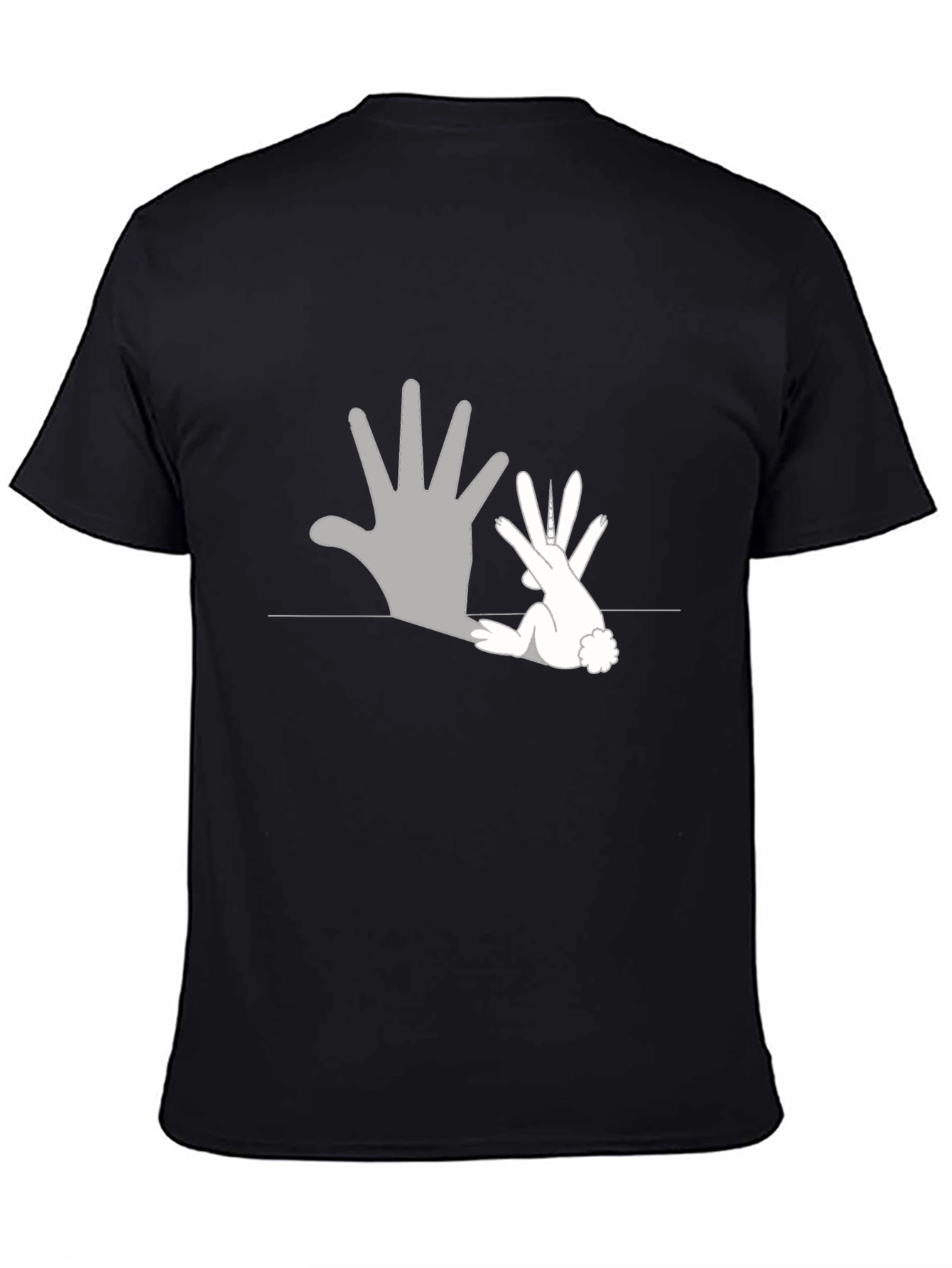 Rabbit Shadow T-Shirt - Black Cotton Tee